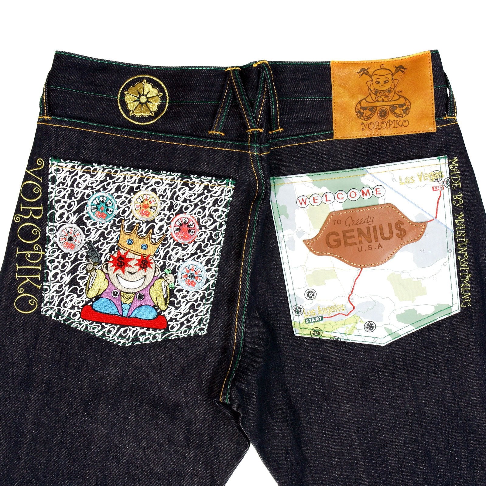 YOROPIKO SIGNATURE MARTIN YAT MING GREEDY GENIUS SELVEDGE DENIM JEANS YORO5816