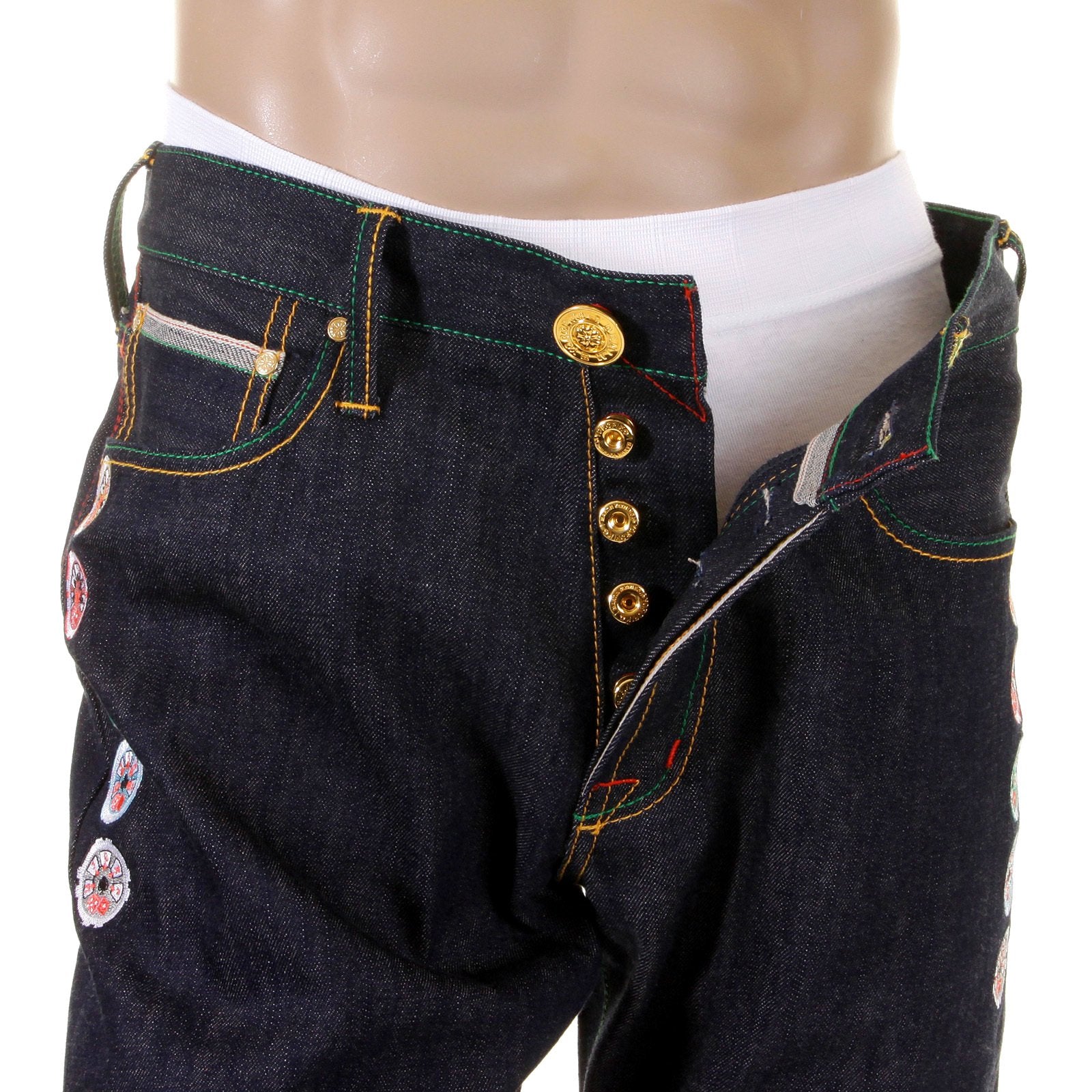 YOROPIKO SIGNATURE MARTIN YAT MING GREEDY GENIUS SELVEDGE DENIM JEANS YORO5816