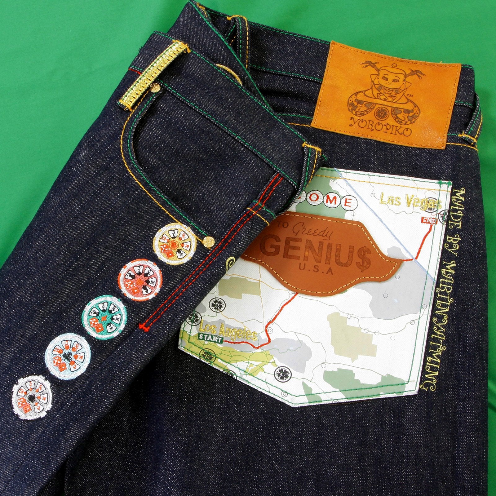 YOROPIKO SIGNATURE MARTIN YAT MING GREEDY GENIUS SELVEDGE DENIM JEANS YORO5816