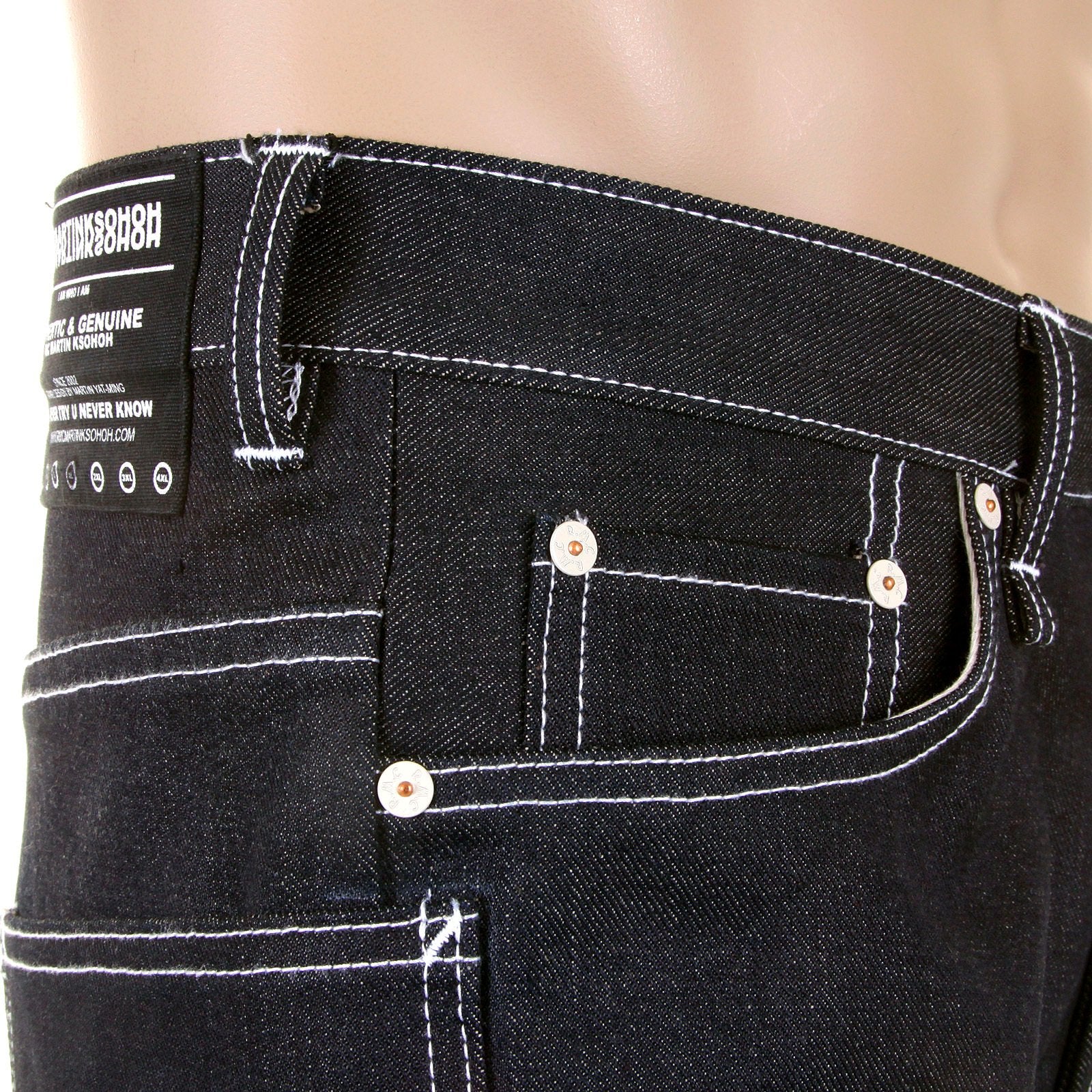 RMC MARTIN KSOHOH SUPER EXCLUSIVE UNWASHED WORKWEAR SELVEDGE DENIM JEANS REDM5473