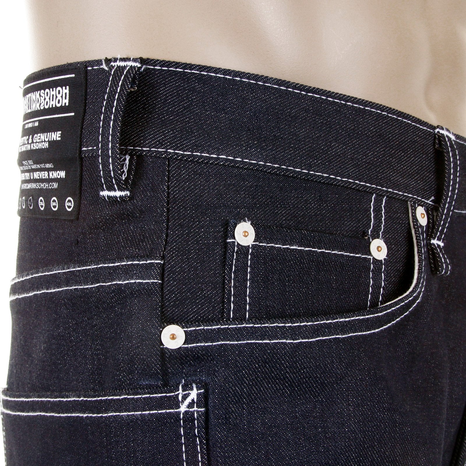 RMC SUPER EXCLUSIVE UNWASHED HOUSE SELVEDGE VINTAGE CUT DENIM JEANS REDM5472