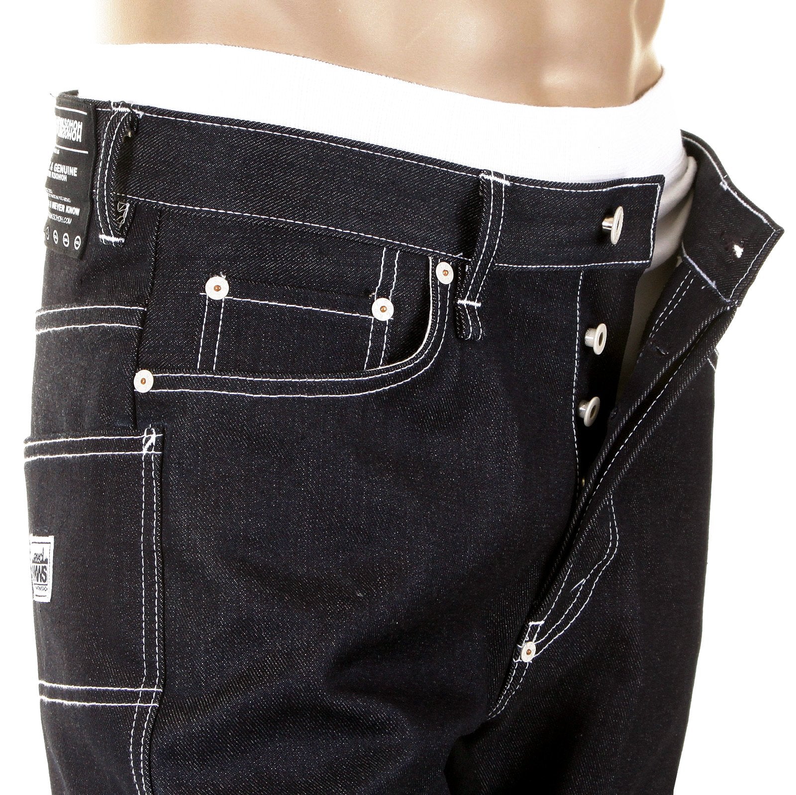 RMC SUPER EXCLUSIVE UNWASHED HOUSE SELVEDGE VINTAGE CUT DENIM JEANS REDM5472