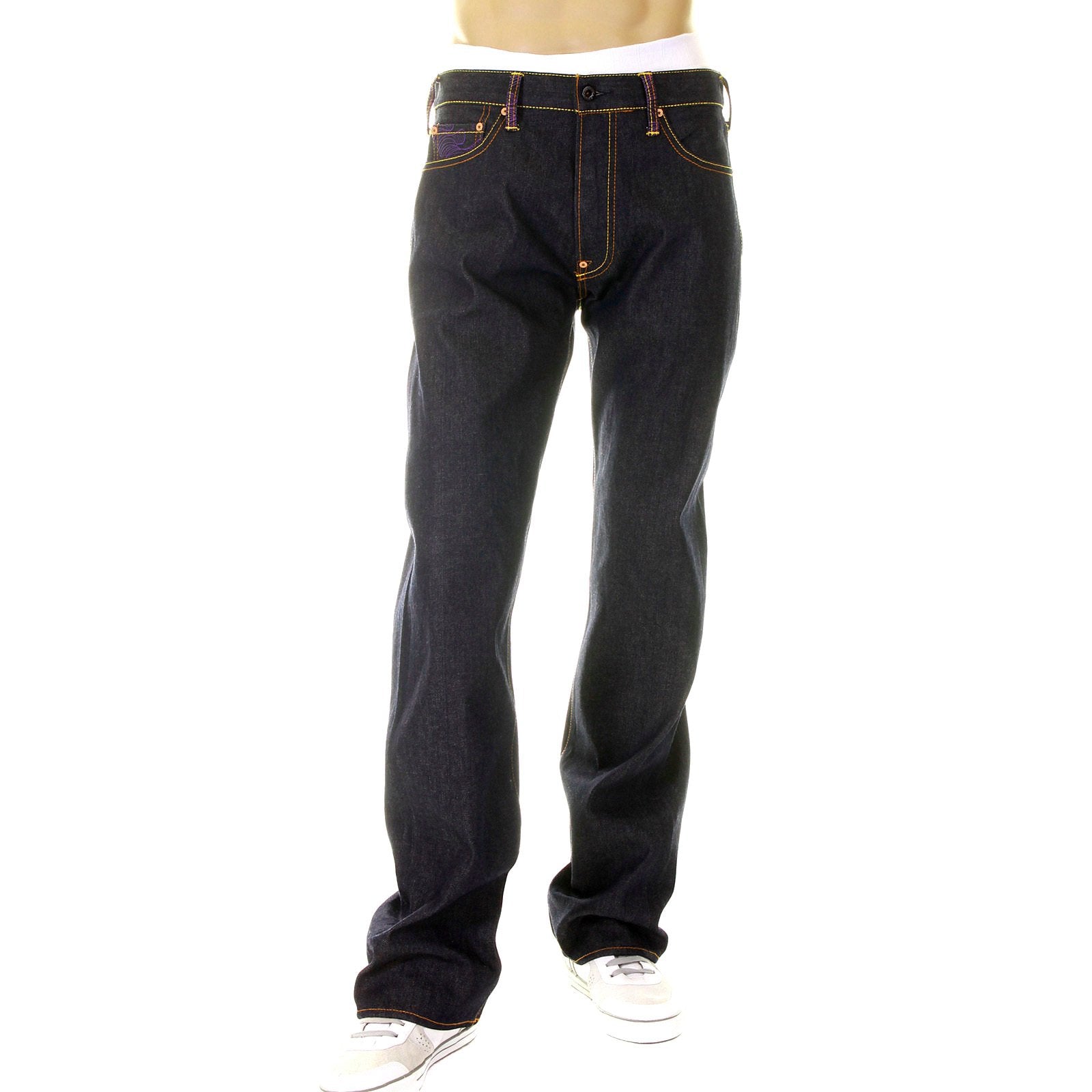 RMC MARTIN KSOHOH X YAKULT SUPER EXCLUSIVE DARK INDIGO RAW DENIM 40TH ANNIVERSARY EMBROIDERED JEANS REDM3975