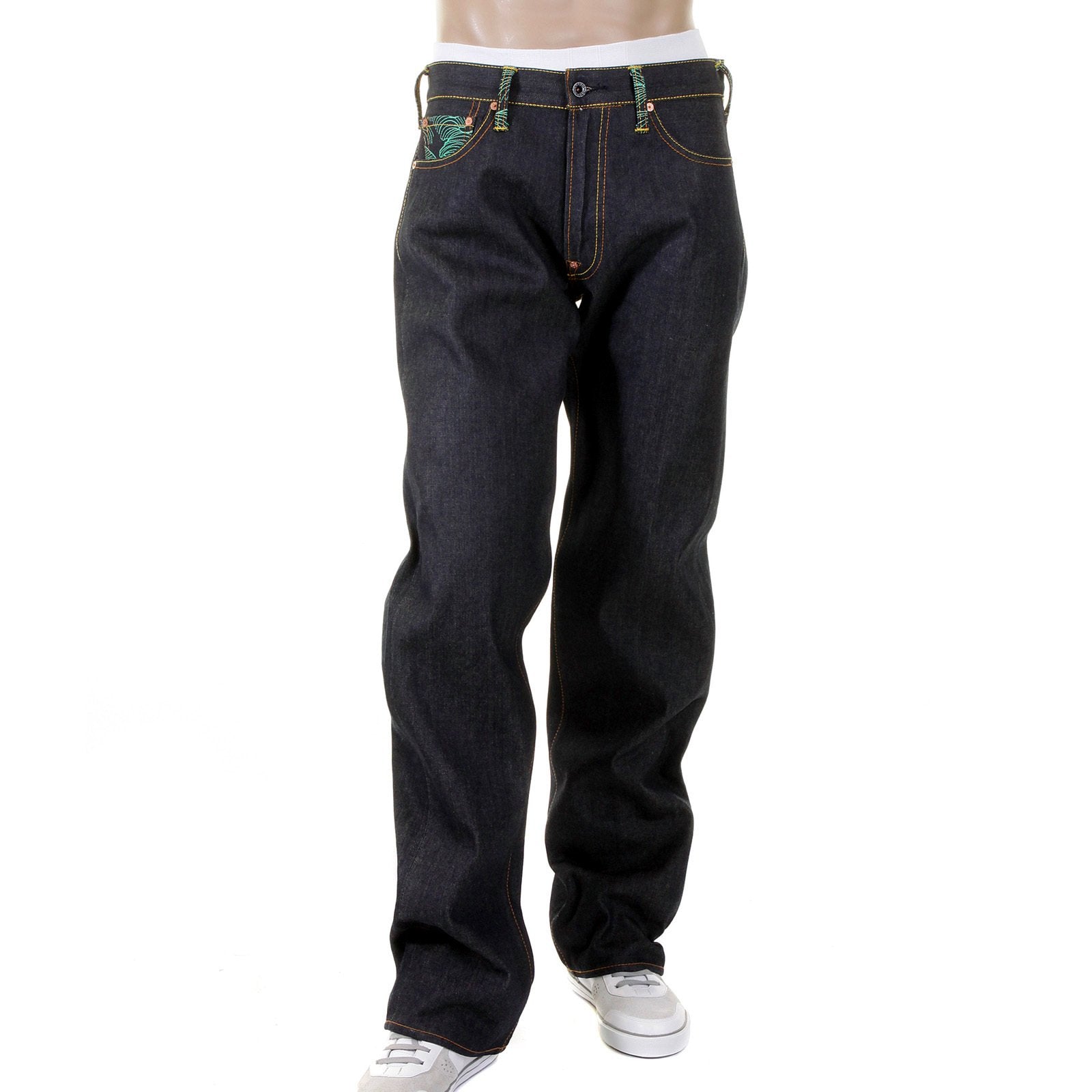 RMC JEANS LIMITED EDITION DARK INDIGO FIFA WORLD CUP VINTAGE CUT SELVEDGE RAW DENIM JEANS FOR MEN REDM0003