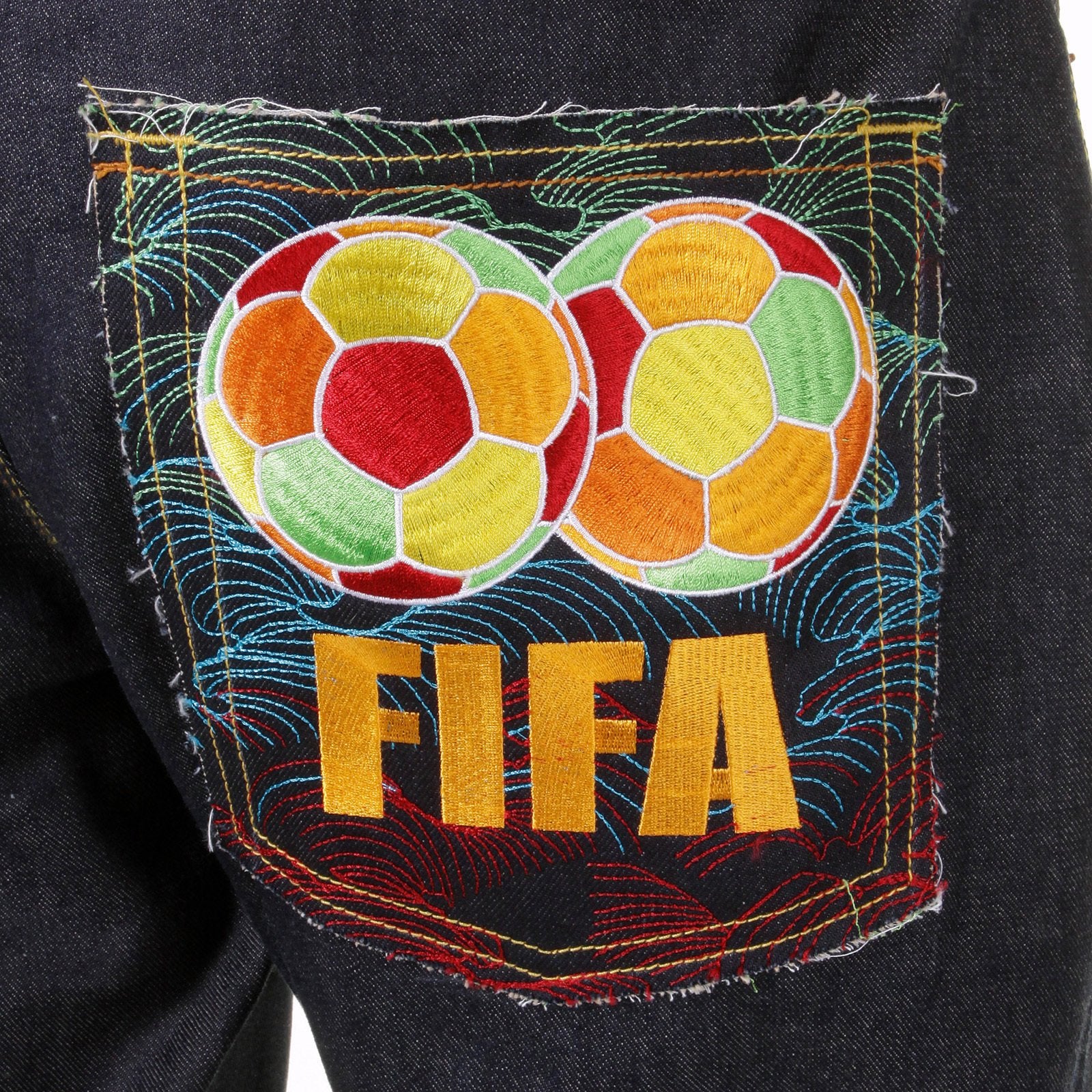 RMC JEANS LIMITED EDITION DARK INDIGO FIFA WORLD CUP VINTAGE CUT SELVEDGE RAW DENIM JEANS FOR MEN REDM0003