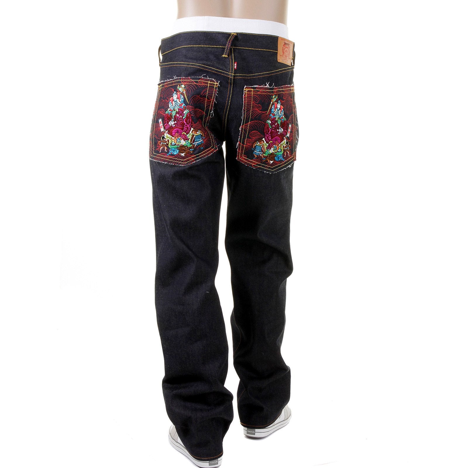 RMC MARTIN KSOHOH DARK INDIGO MENS VINTAGE CUT SELVEDGE RAW DENIM JEANS WITH MOMOTARO EMBROIDERY REDM5642
