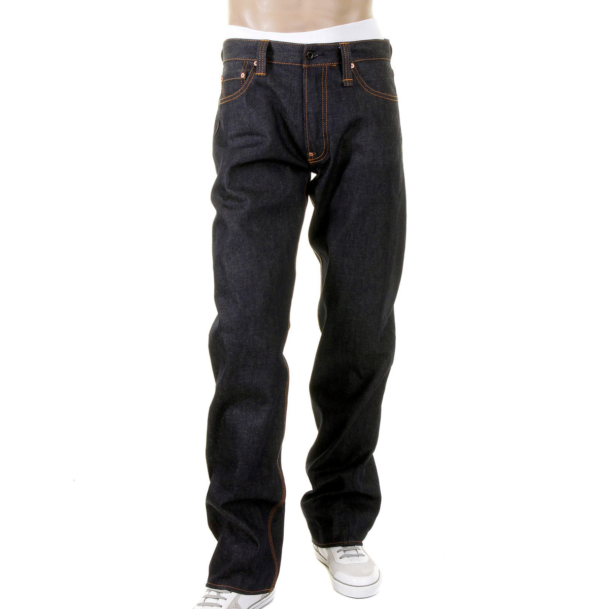 RMC MARTIN KSOHOH VINTAGE CUT EDO TIGER EMBROIDERED DARK INDIGO 100% COTTON RAW DENIM JEANS FOR MEN REDM5639