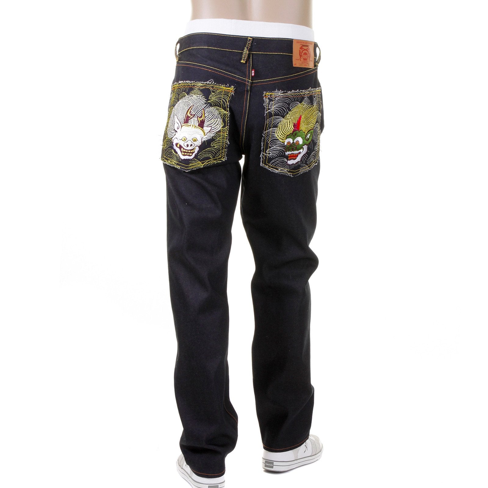 RMC HUUZINN AND RAIZINN SLIMMER CUT 1001 MODEL SUPER EXCLUSIVE DARK INDIGO HOUSE SELVEDGE DENIM JEANS REDM2699