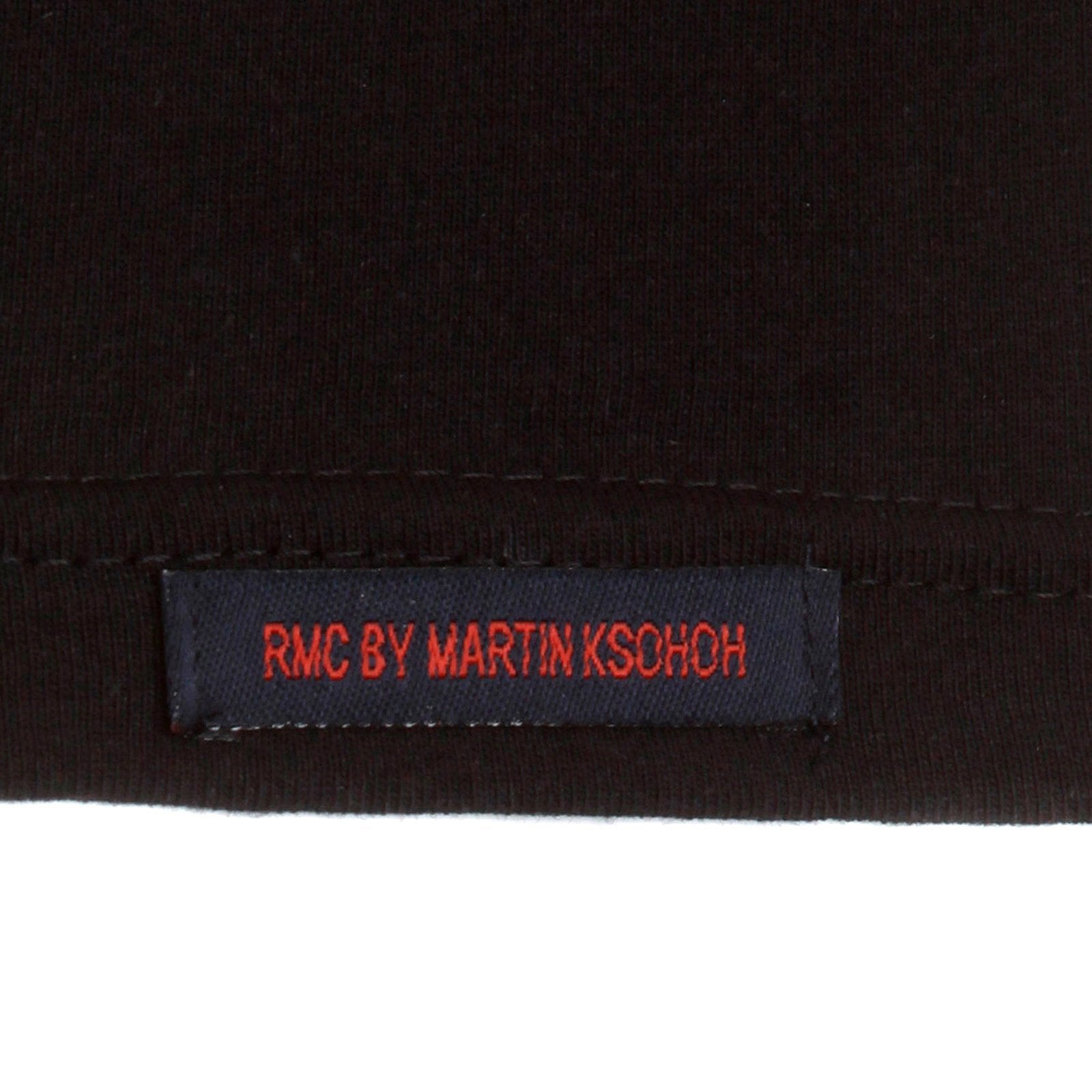 RMC MARTIN KSOHOH MENS REGULAR FIT CREW NECK SHORT SLEEVE GOD BLESS U PRINTED T-SHIRT IN BLACK REDM3968