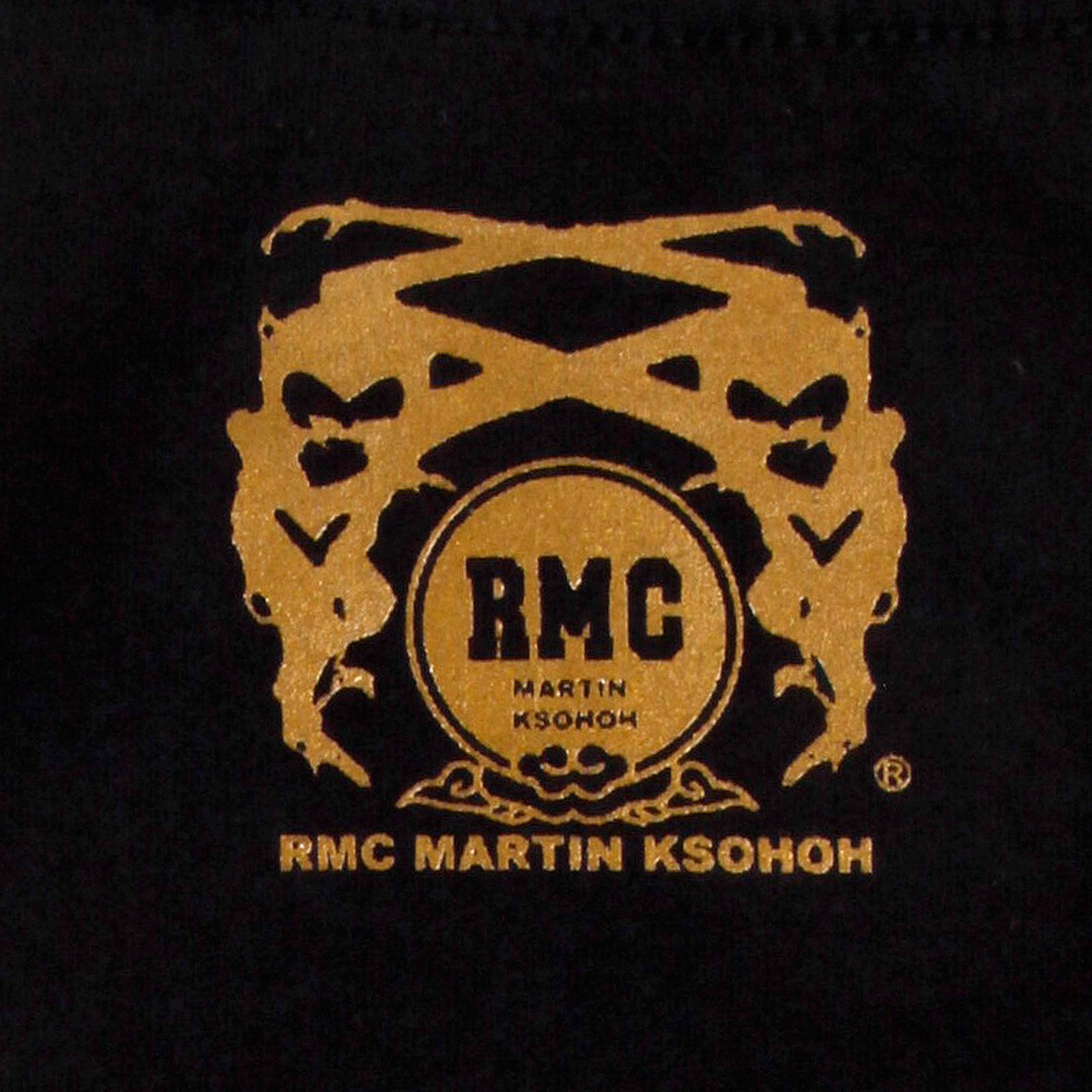 RMC MARTIN KSOHOH MENS REGULAR FIT CREW NECK SHORT SLEEVE GOD BLESS U PRINTED T-SHIRT IN BLACK REDM3968