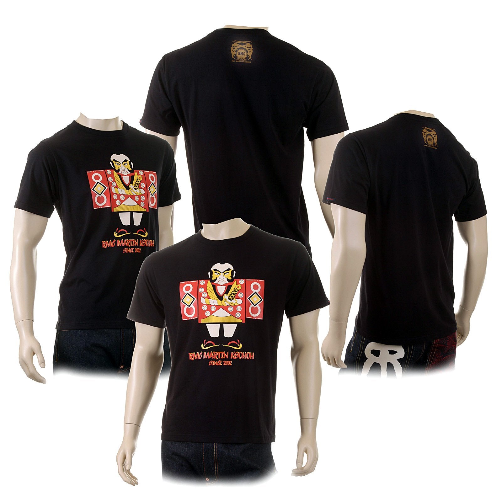 RMC MARTIN KSOHOH CREW NECK SHORT SLEEVE BLACK REGULAR FIT JAPAN MAN DOLL PRINTED T-SHIRT FOR MEN SKU-REDM3969