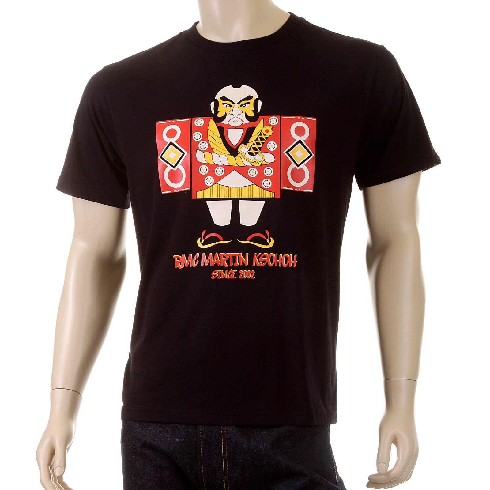 RMC MARTIN KSOHOH CREW NECK SHORT SLEEVE BLACK REGULAR FIT JAPAN MAN DOLL PRINTED T-SHIRT FOR MEN SKU-REDM3969