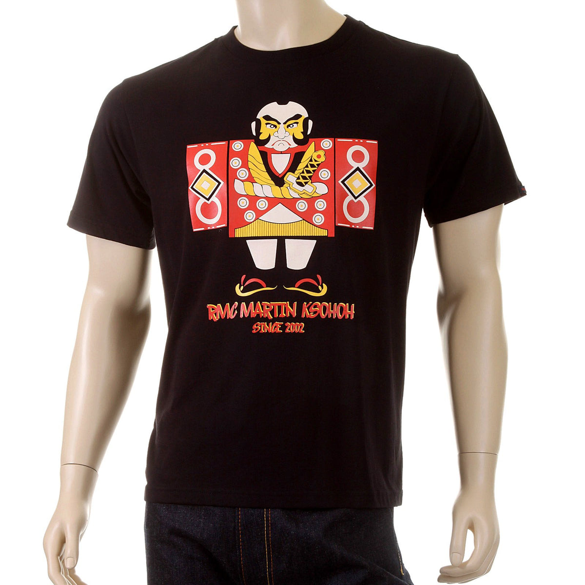 RMC MARTIN KSOHOH CREW NECK SHORT SLEEVE BLACK REGULAR FIT JAPAN MAN DOLL PRINTED T-SHIRT FOR MEN SKU-REDM3969