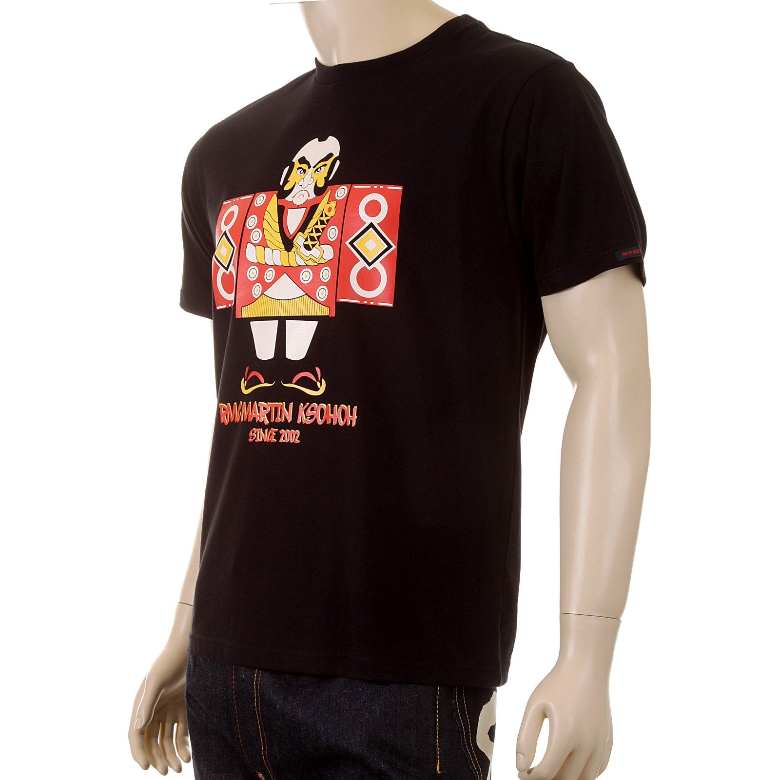 RMC MARTIN KSOHOH CREW NECK SHORT SLEEVE BLACK REGULAR FIT JAPAN MAN DOLL PRINTED T-SHIRT FOR MEN SKU-REDM3969