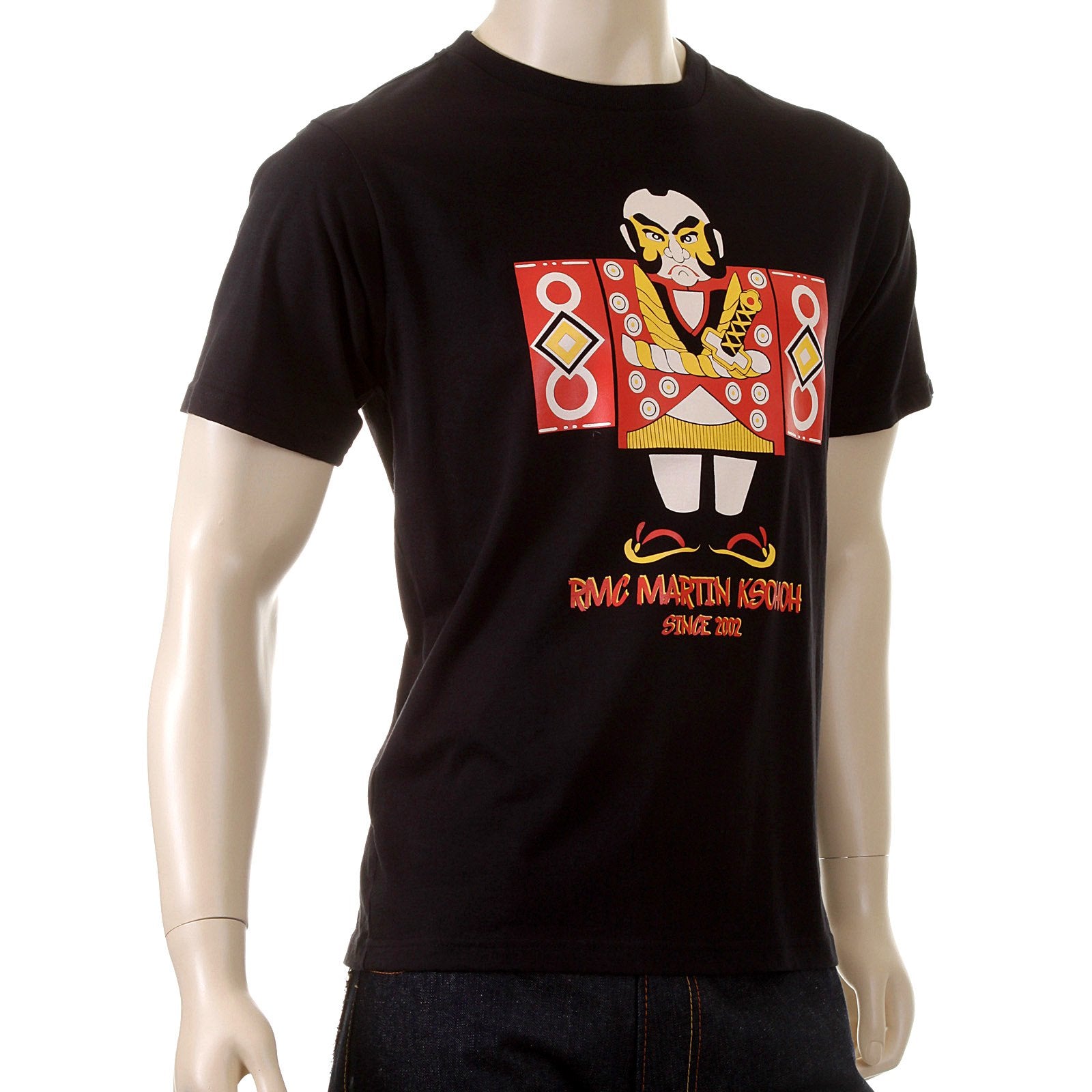 RMC MARTIN KSOHOH CREW NECK SHORT SLEEVE BLACK REGULAR FIT JAPAN MAN DOLL PRINTED T-SHIRT FOR MEN SKU-REDM3969