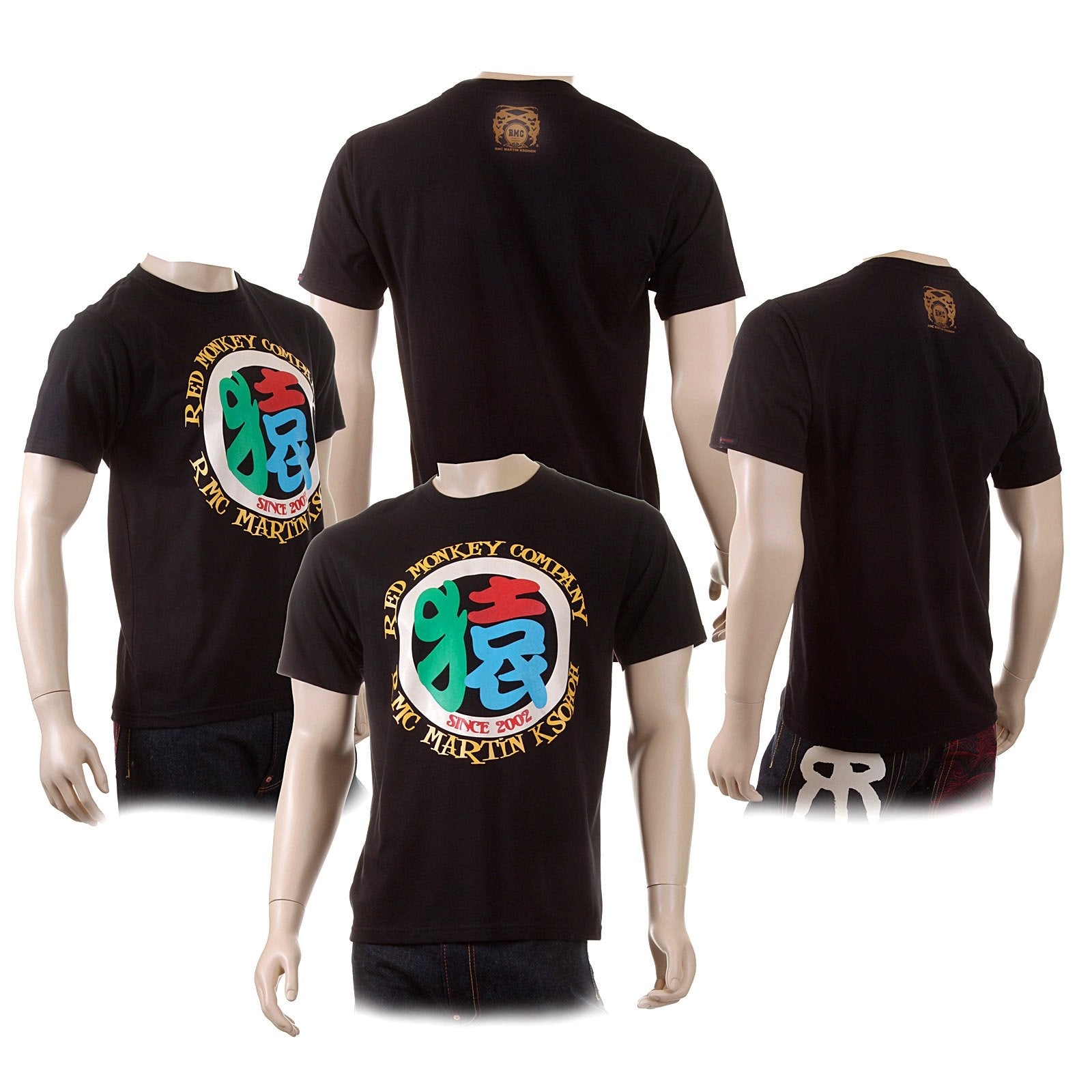RMC MARTIN KSOHOH 4A REGULAR FIT BLACK SHORT SLEEVE CREW NECK T-SHIRT FOR MEN REDM3966