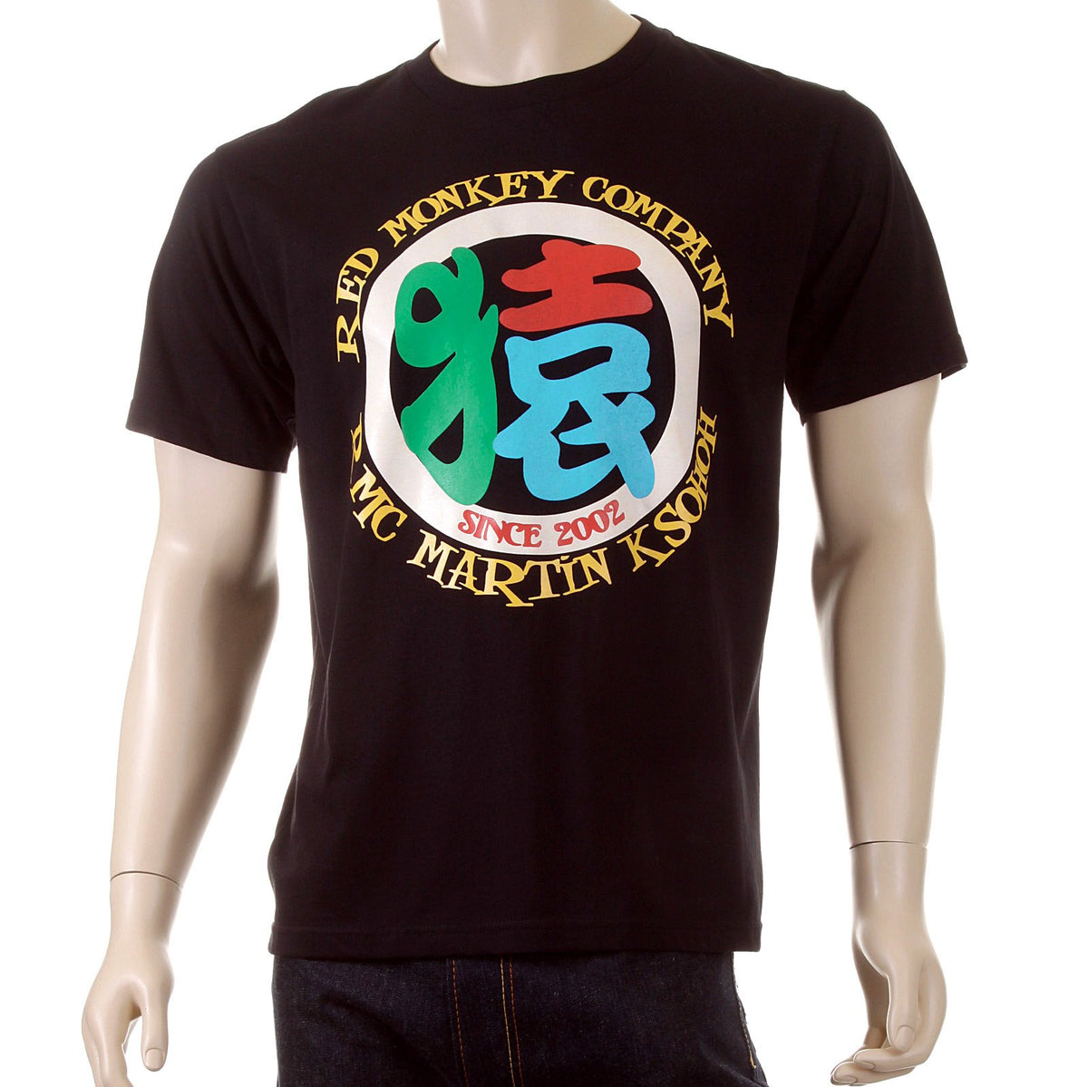 RMC MARTIN KSOHOH 4A REGULAR FIT BLACK SHORT SLEEVE CREW NECK T-SHIRT FOR MEN REDM3966
