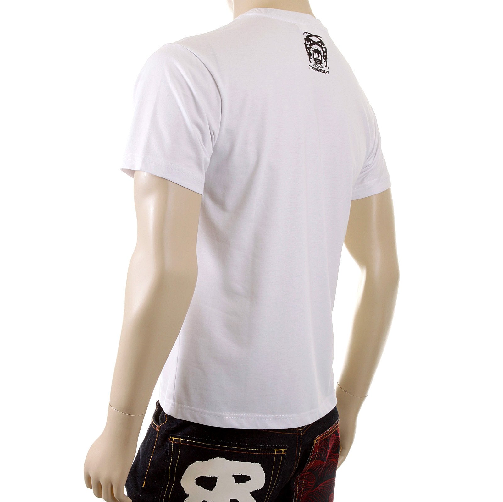 RMC MARTIN KSOHOH MENS REGULAR FIT SHORT SLEEVE CREW NECK APE EYE PRINTED T-SHIRT IN WHITE REDM5031