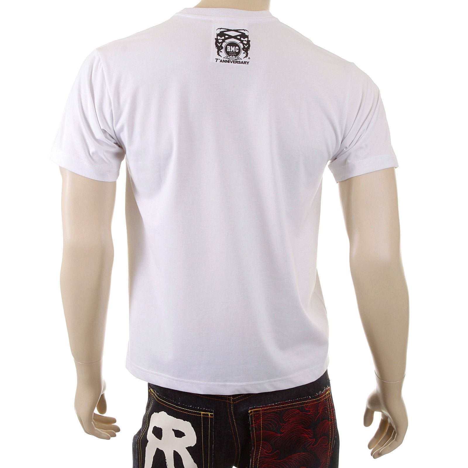 RMC MARTIN KSOHOH MENS REGULAR FIT SHORT SLEEVE CREW NECK APE EYE PRINTED T-SHIRT IN WHITE REDM5031
