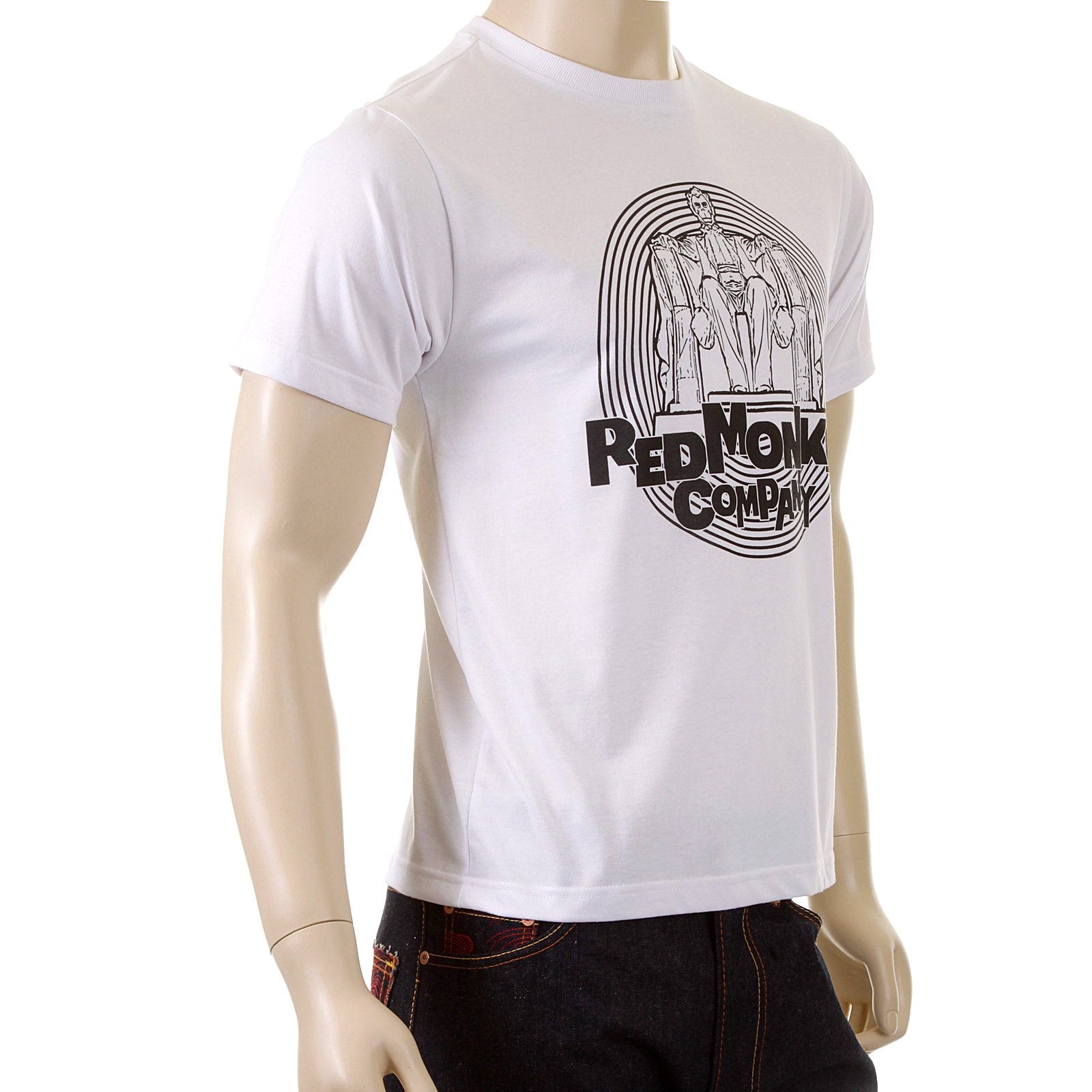 RMC MARTIN KSOHOH WHITE CREW NECK COTTON REGULAR FIT SHORT SLEEVE PRINTED T-SHIRT FOR MEN REDM5032
