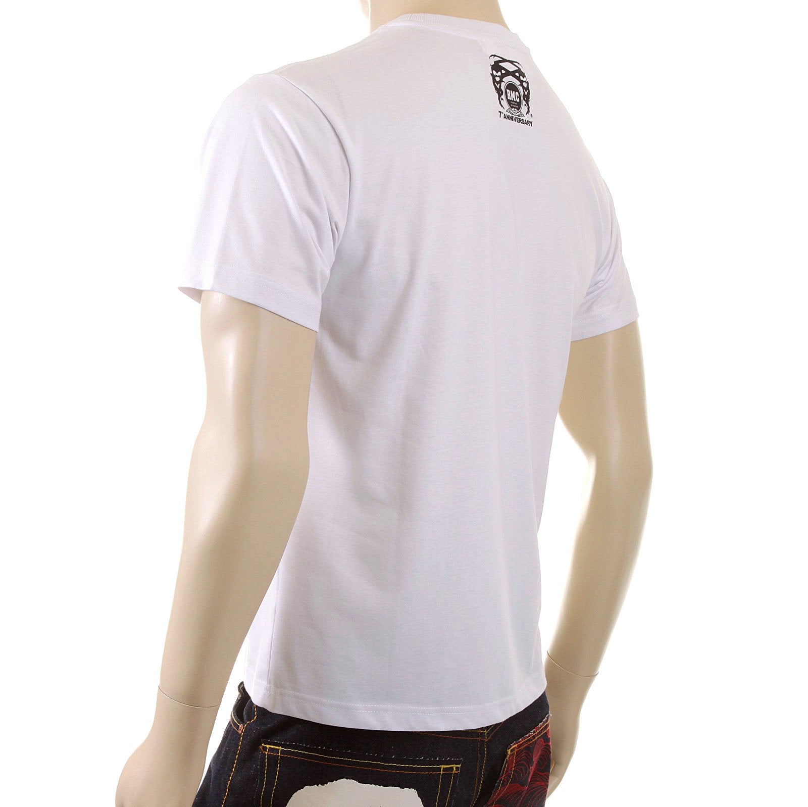 RMC MARTIN KSOHOH CREW NECK WHITE COTTON REGULAR FIT CYBER MONKEY PRINTED T SHIRT FOR MEN REDM5030