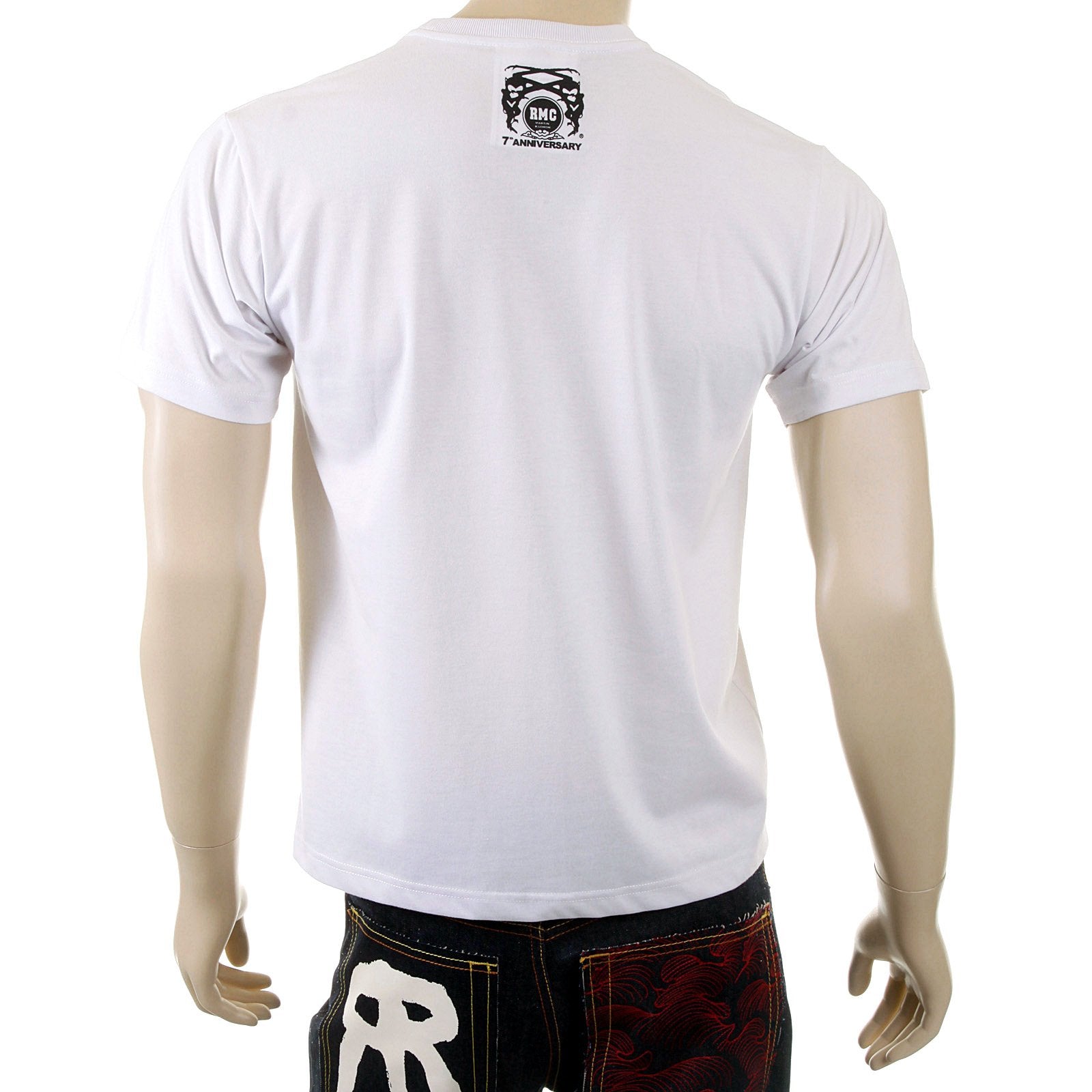RMC MARTIN KSOHOH CREW NECK WHITE COTTON REGULAR FIT CYBER MONKEY PRINTED T SHIRT FOR MEN REDM5030