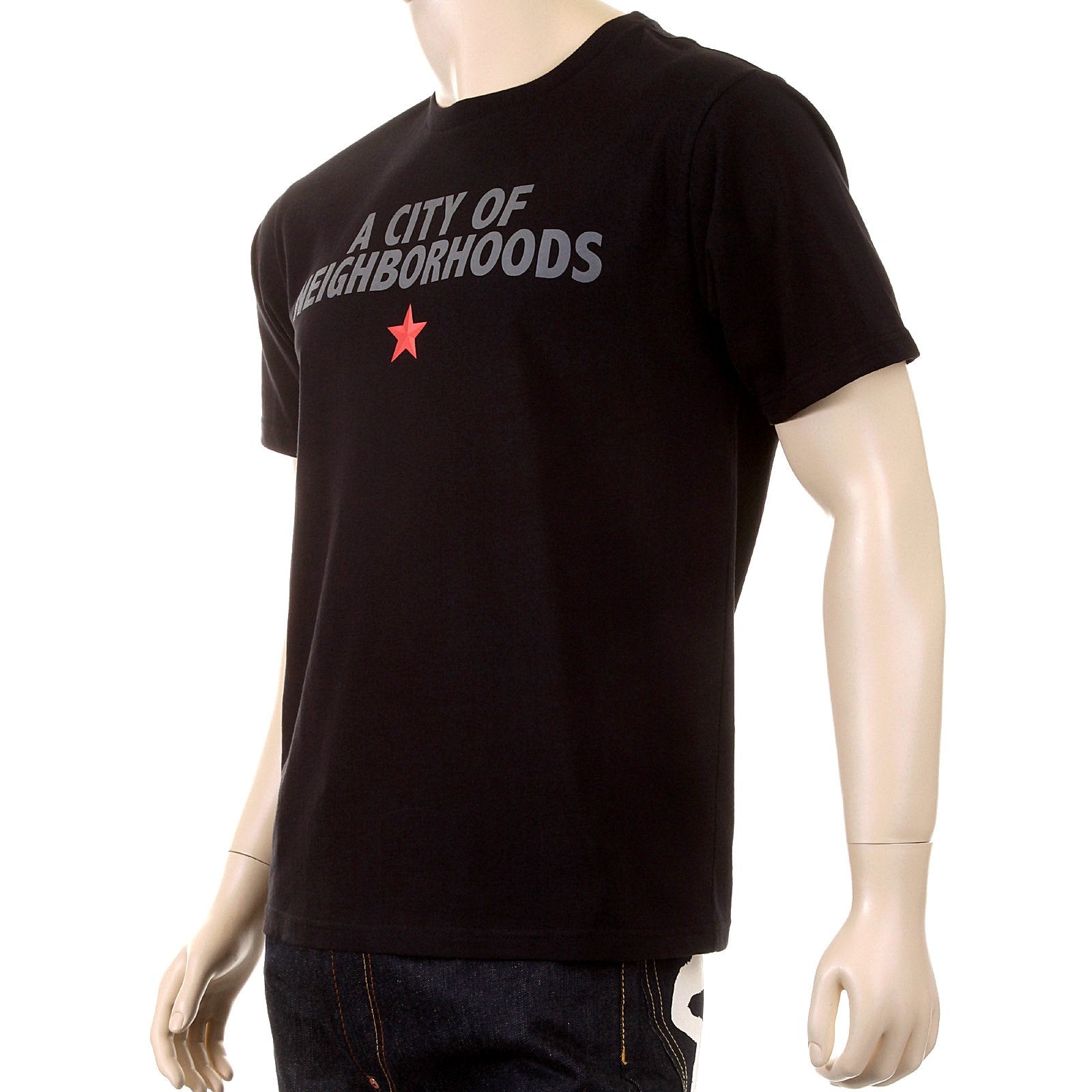 YOROPIKO FINE RIBBED CREW NECK HUNGRY DRAGON PRINTED BLACK SHORT SLEEVED T SHIRT REDM3963