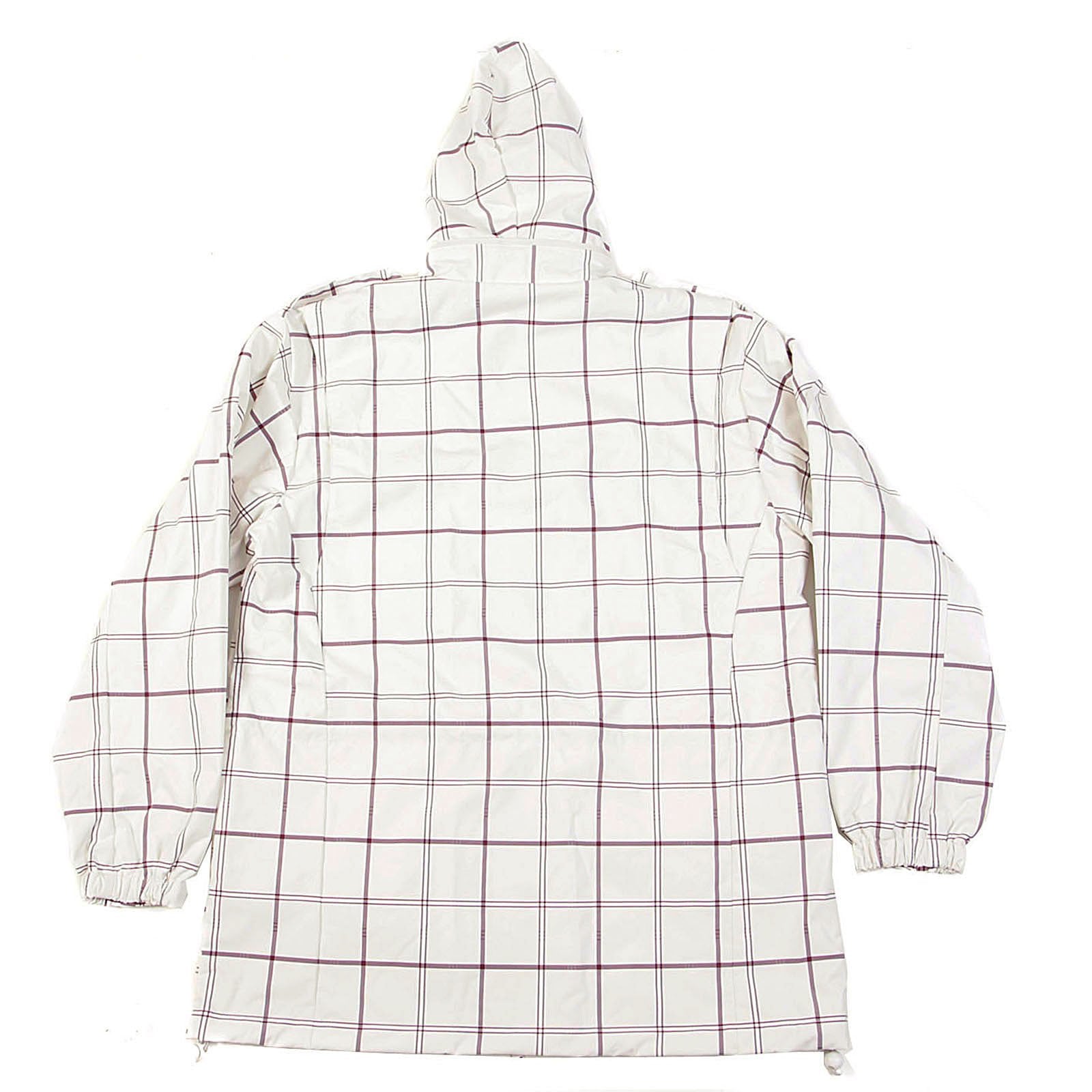 YOROPIKO MARTIN YAT MING REGULAR FIT HOODED WHITE AND COFFEE CHECKED FUNCTIONAL JACKET REDM3168