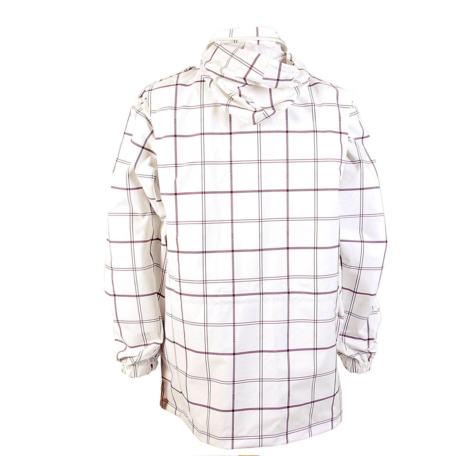 YOROPIKO MARTIN YAT MING REGULAR FIT HOODED WHITE AND COFFEE CHECKED FUNCTIONAL JACKET REDM3168