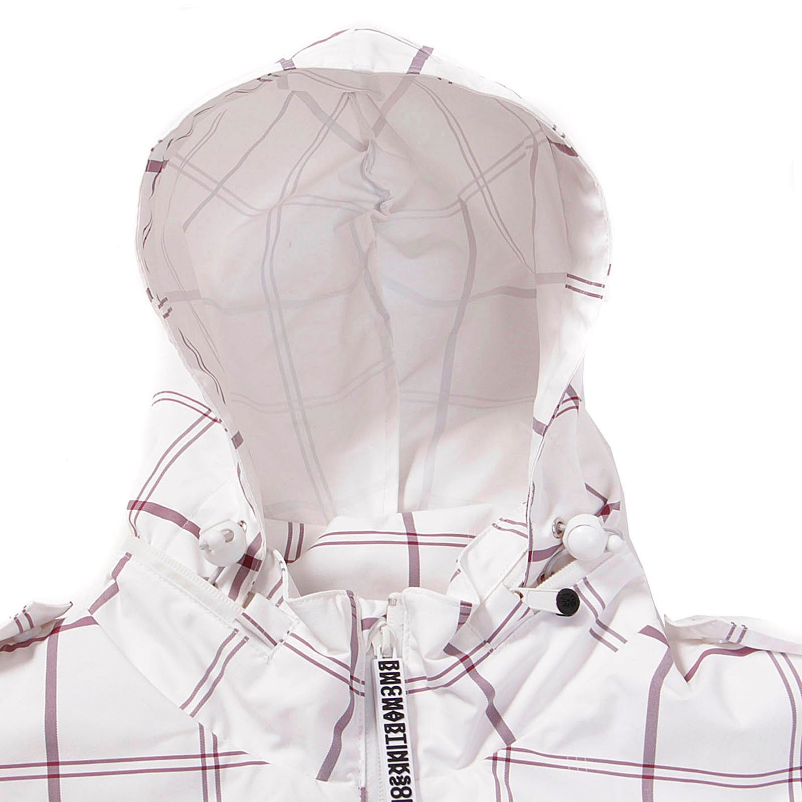 YOROPIKO MARTIN YAT MING REGULAR FIT HOODED WHITE AND COFFEE CHECKED FUNCTIONAL JACKET REDM3168