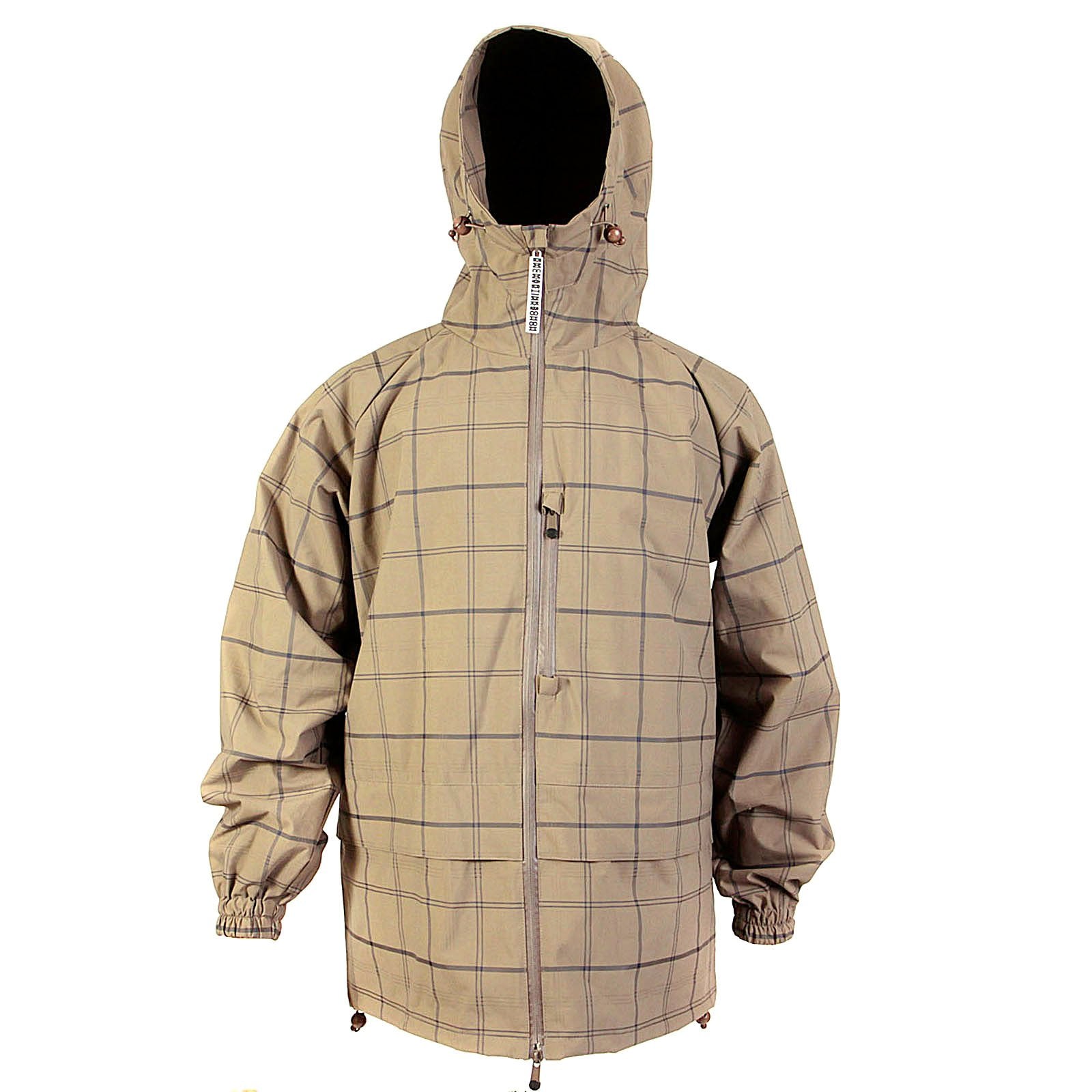 YOROPIKO MARTIN YAT MING REGULAR FIT HOODED COFFEE CHECKED FUNCTIONAL JACKET REDM3170