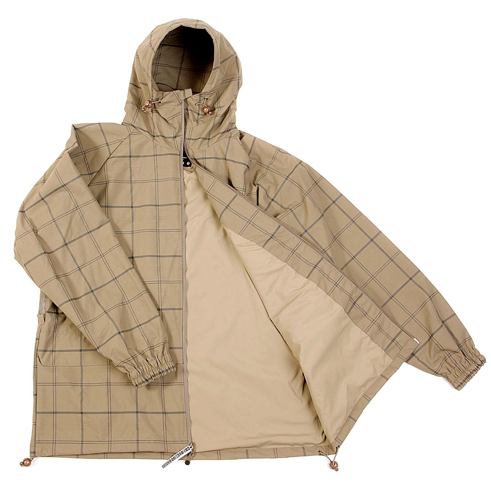 YOROPIKO MARTIN YAT MING REGULAR FIT HOODED COFFEE CHECKED FUNCTIONAL JACKET REDM3170