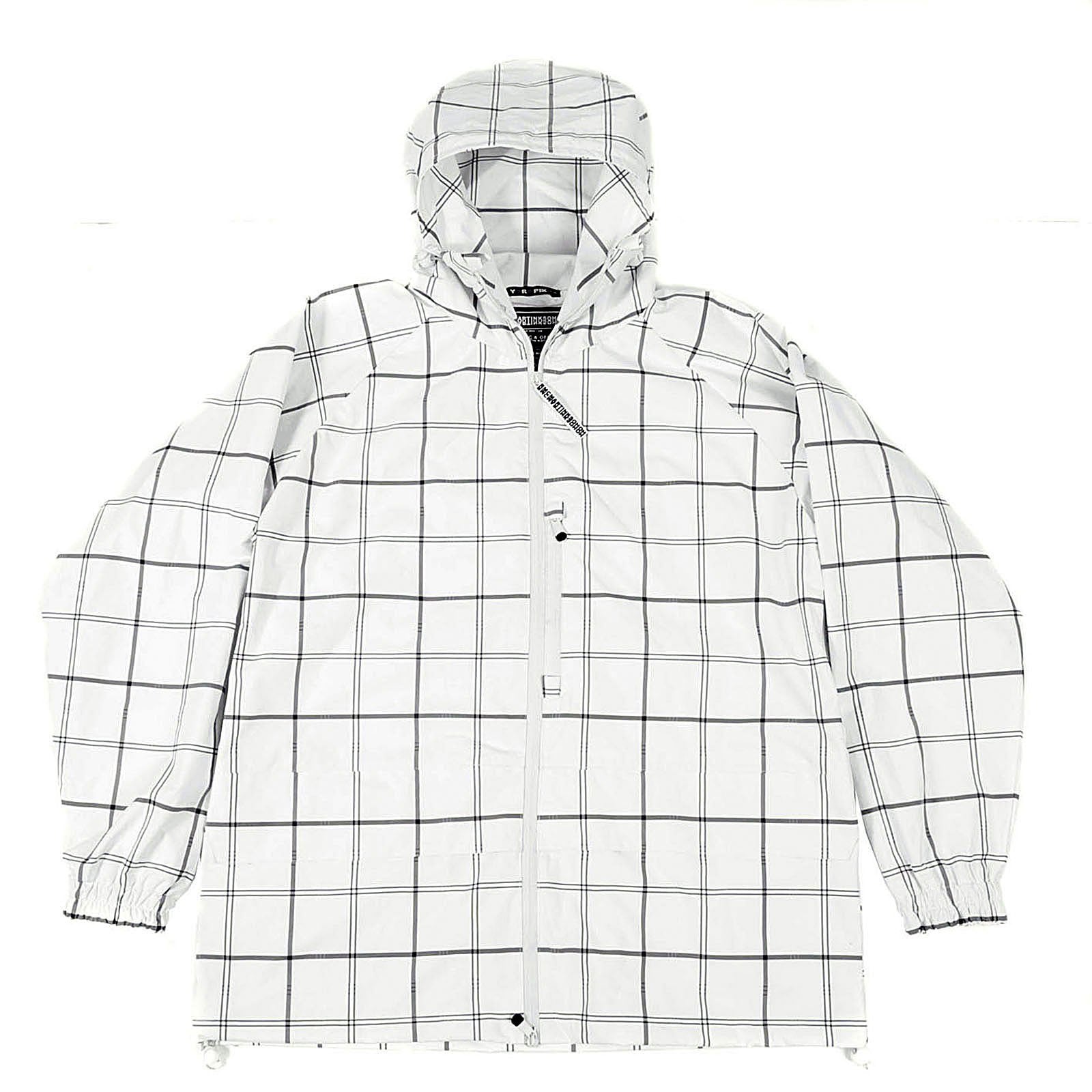 YOROPIKO RED MONKEY JEANS REGULAR FIT HOODED FUNCTIONAL JACKET WITH WHITE AND GREY CHECKS REDM3169