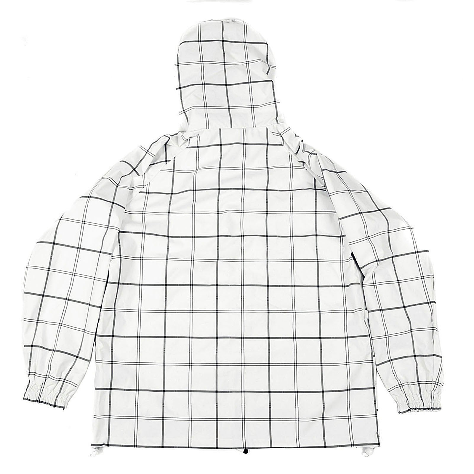 YOROPIKO RED MONKEY JEANS REGULAR FIT HOODED FUNCTIONAL JACKET WITH WHITE AND GREY CHECKS REDM3169