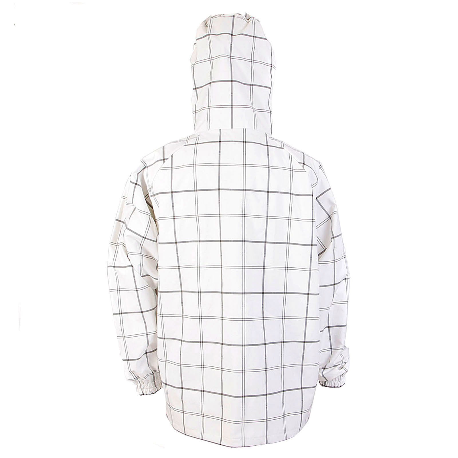 YOROPIKO RED MONKEY JEANS REGULAR FIT HOODED FUNCTIONAL JACKET WITH WHITE AND GREY CHECKS REDM3169