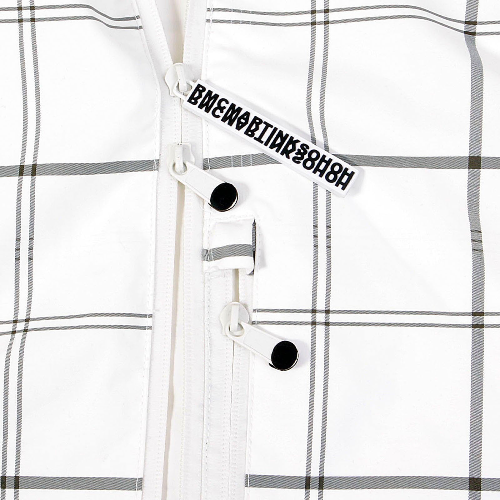 YOROPIKO RED MONKEY JEANS REGULAR FIT HOODED FUNCTIONAL JACKET WITH WHITE AND GREY CHECKS REDM3169