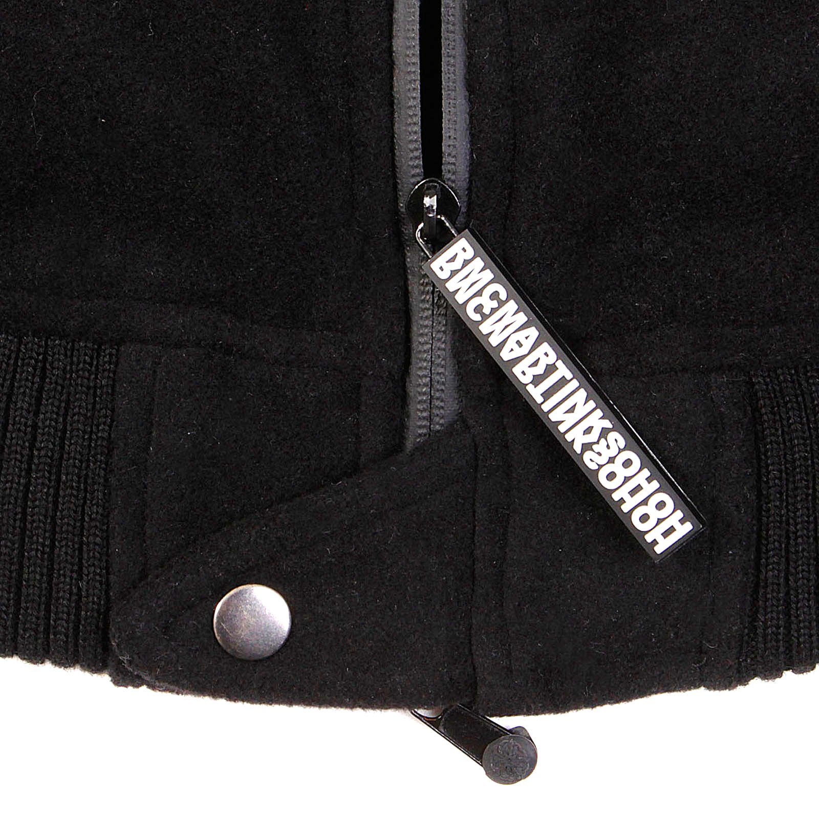 YOROPIKO X RMC RED MONKEY JEANS REGULAT FIT PADDED BLACK WOOL AND POLYESTER WIND AND WATER PROOF JACKET REDM3159