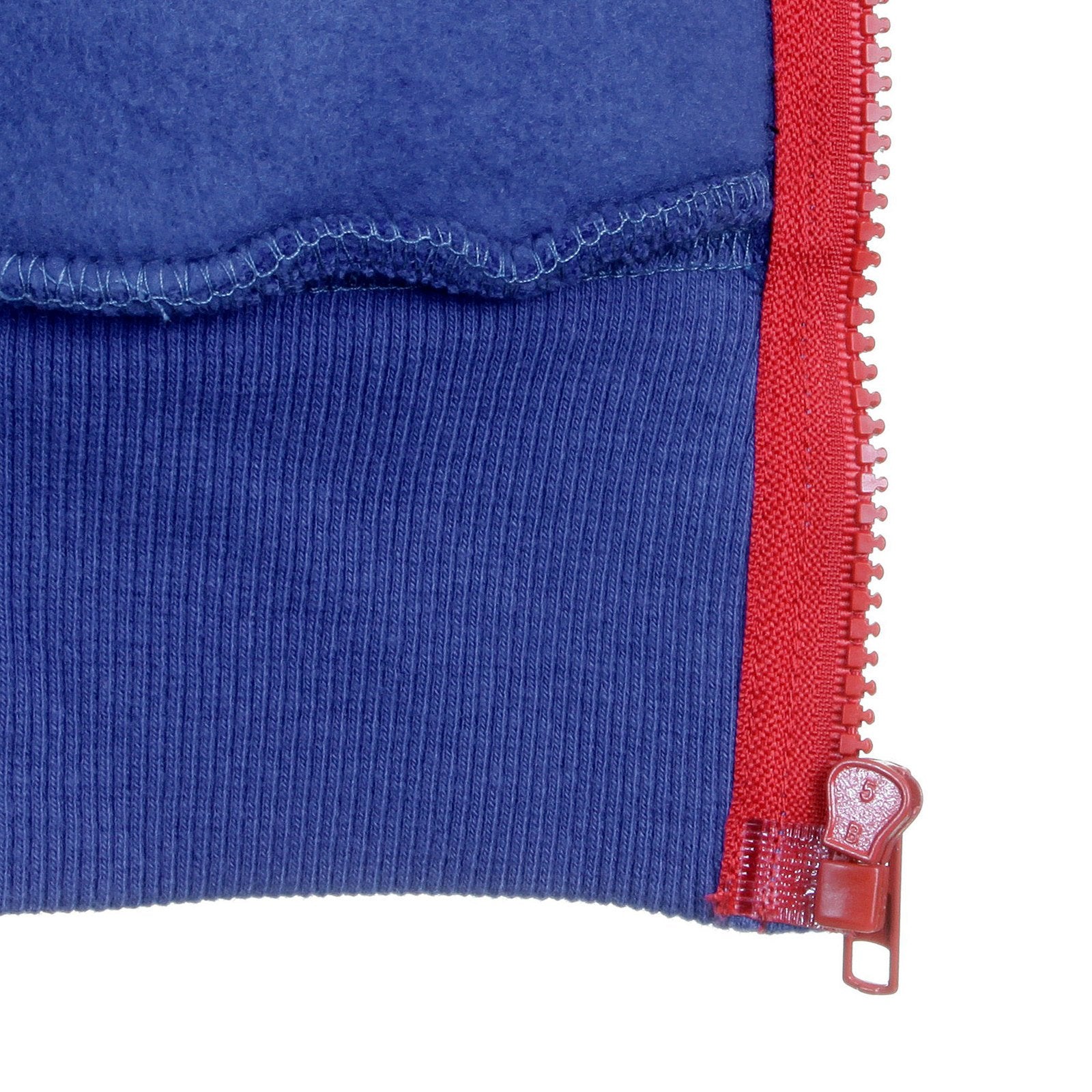 RMC MKWS HOODED ZIPPED ROYAL BLUE RED FLOCK PRINTED REGULAR FIT SWEATSHIRT FOR MEN REDM2338