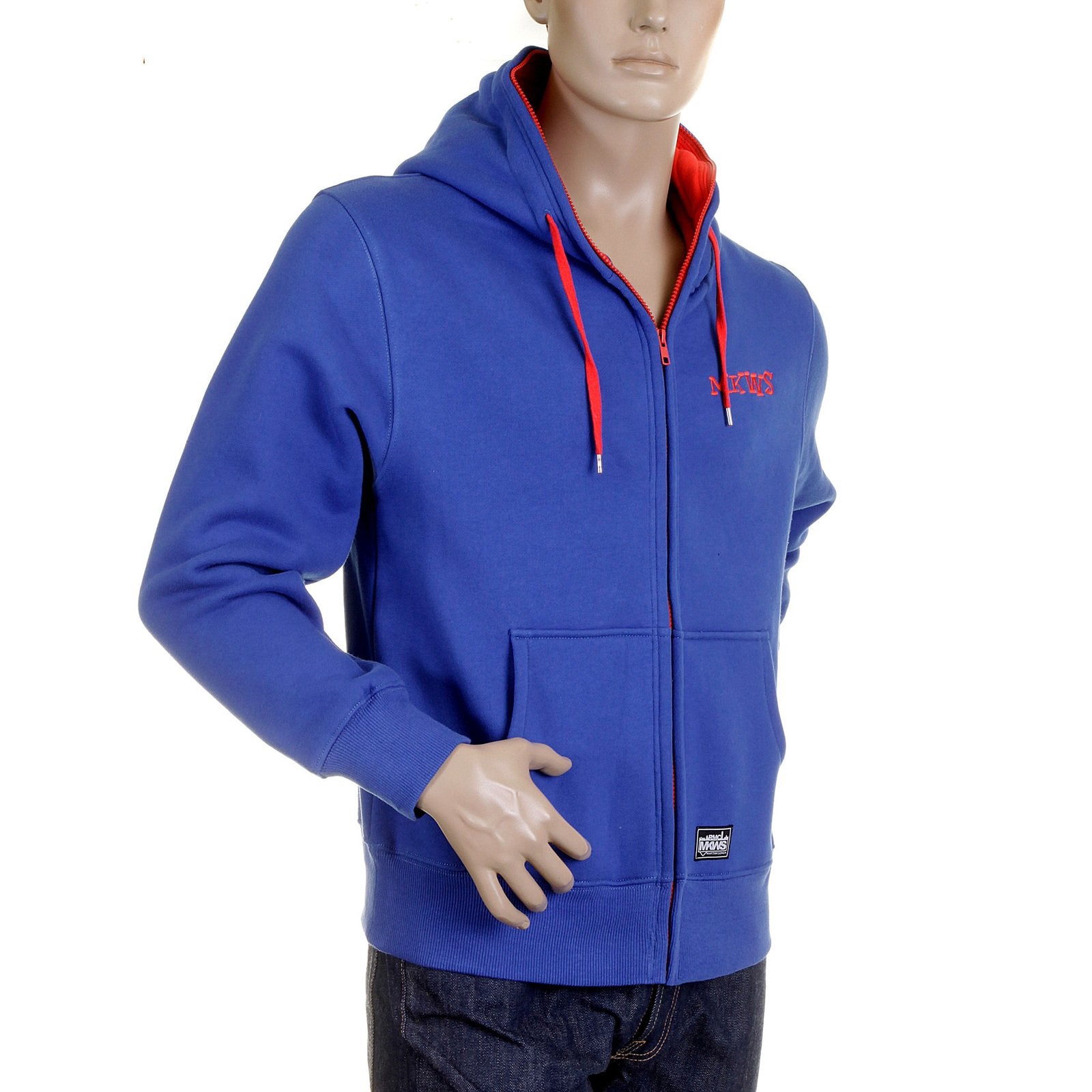 RMC MARTIN KSOHOH MKWS ROYAL BLUE HOODED ZIPPED REGULAR FIT SWEATSHIRT FOR MEN REDM2320