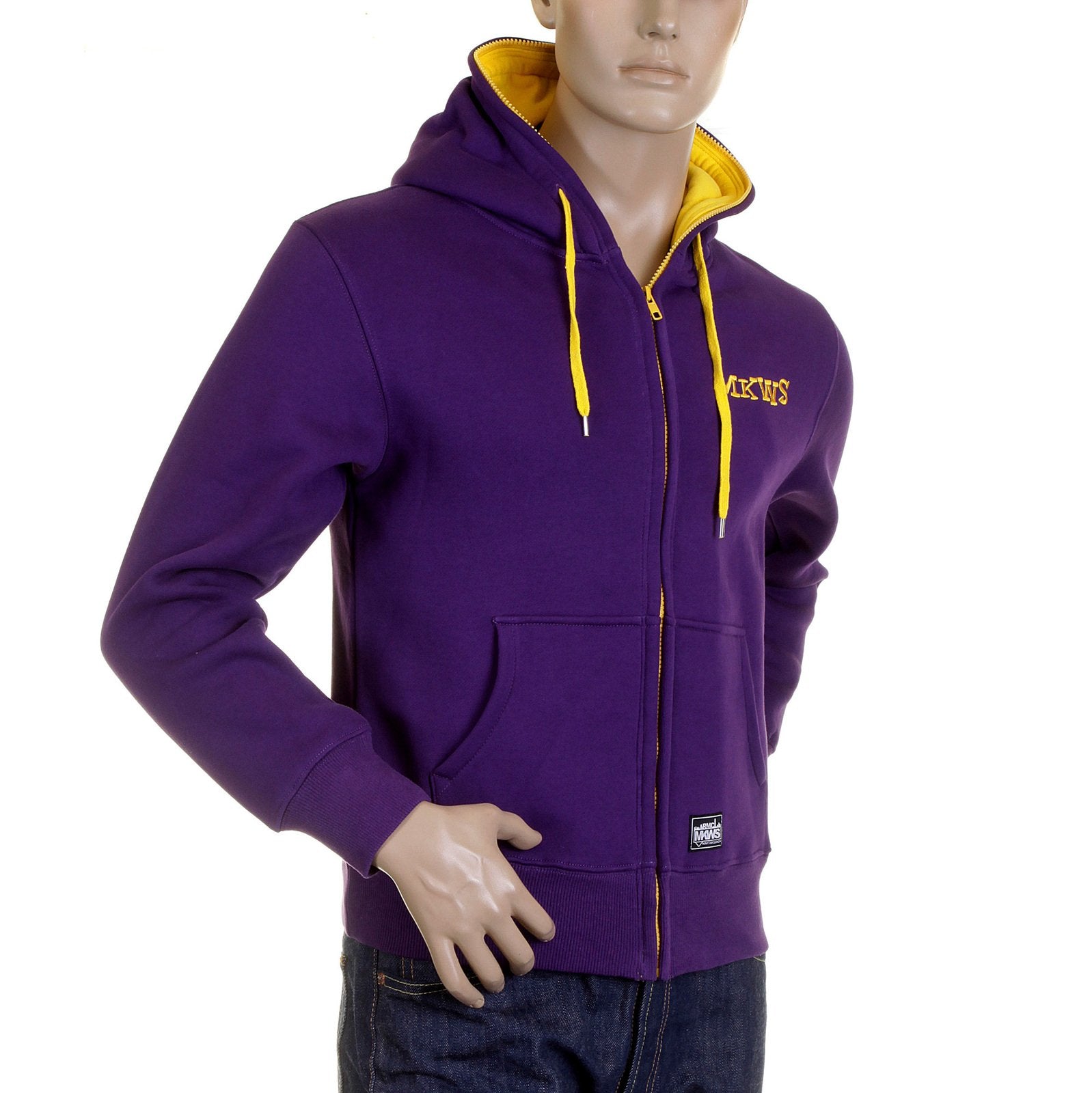 RMC MARTIN KSOHOH MKWS REGULAR FIT 100% COTTON ZIPPED HOODED SWEATSHIRT IN PURPLE REDM2319