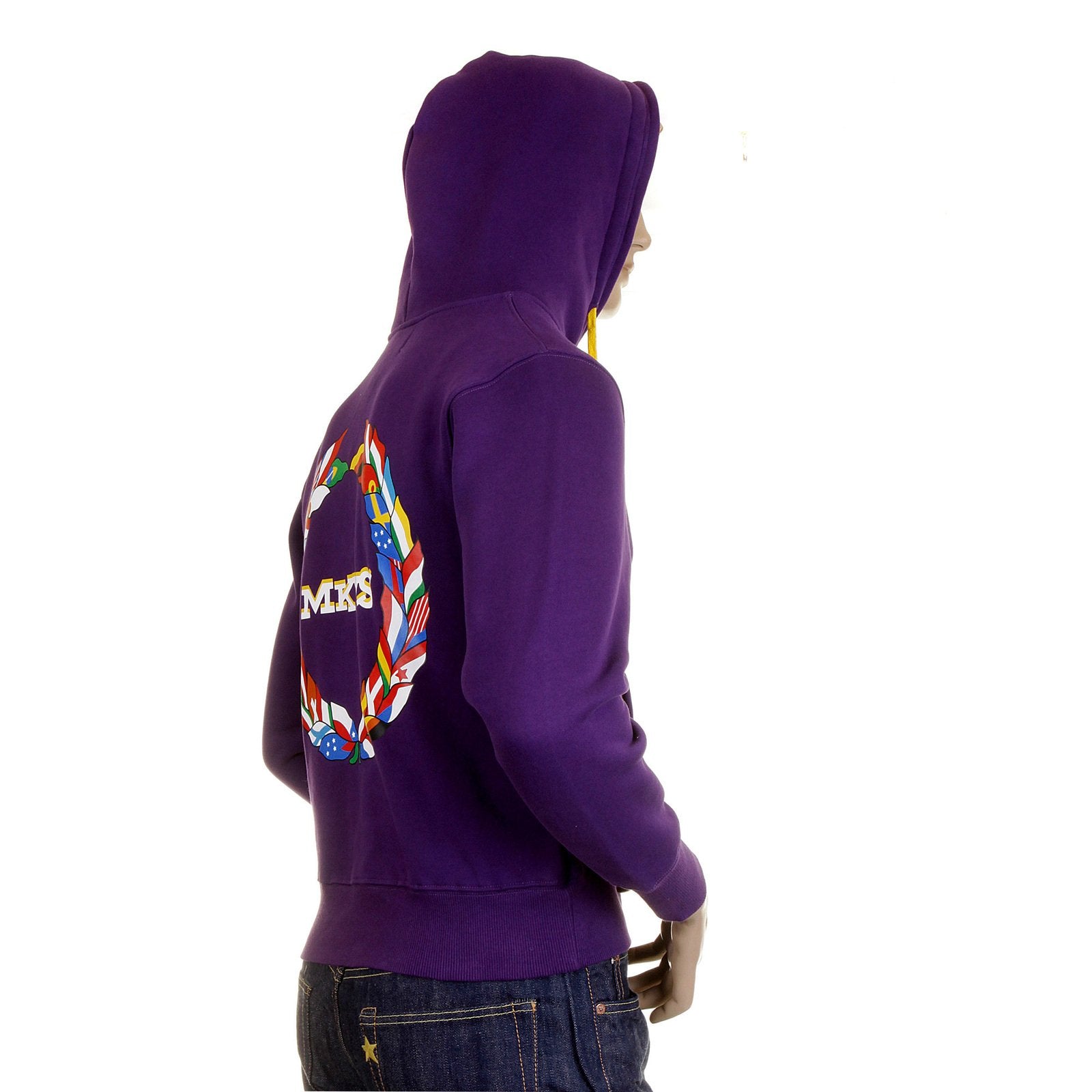 RMC MARTIN KSOHOH MKWS REGULAR FIT 100% COTTON ZIPPED HOODED SWEATSHIRT IN PURPLE REDM2319