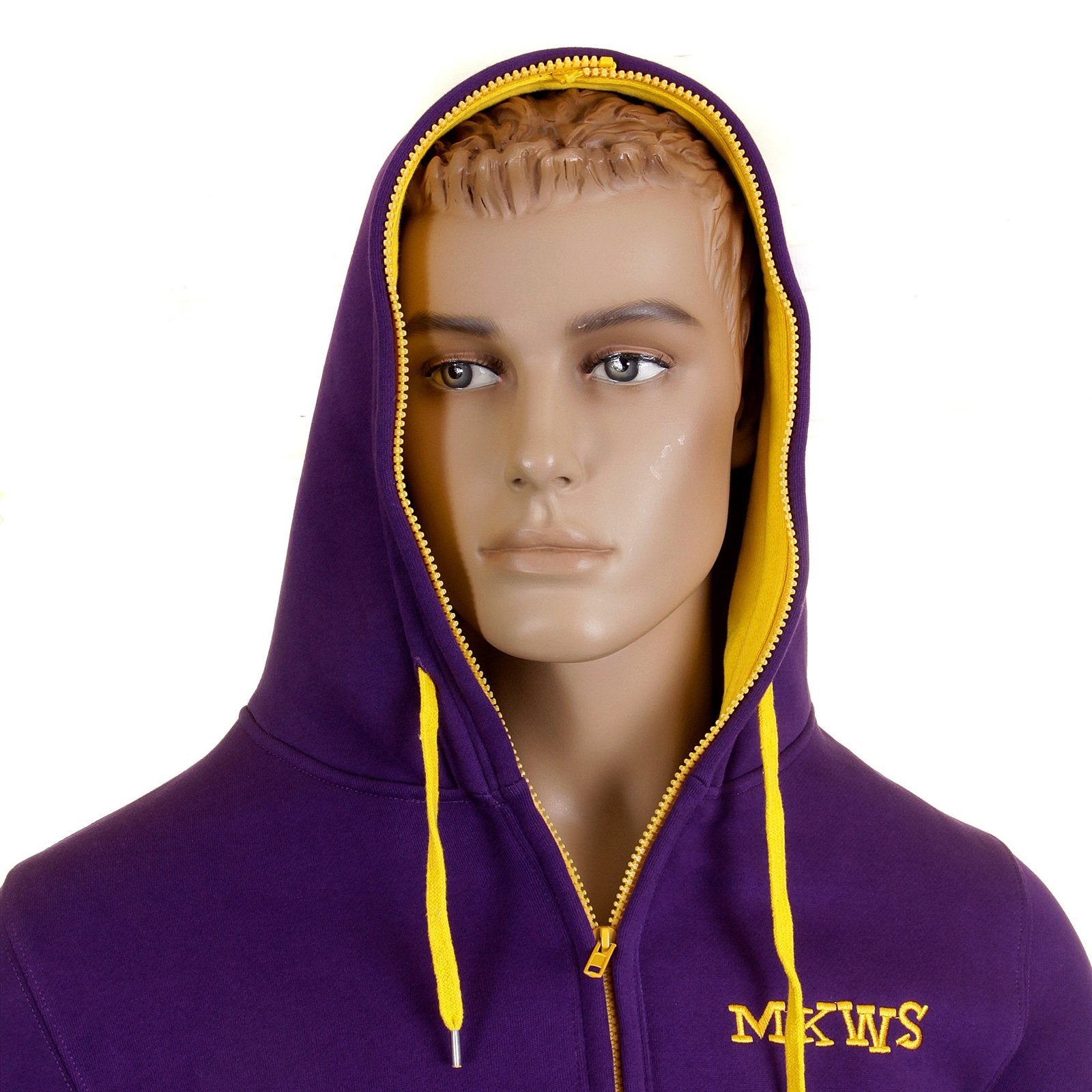 RMC MARTIN KSOHOH MKWS REGULAR FIT 100% COTTON ZIPPED HOODED SWEATSHIRT IN PURPLE REDM2319