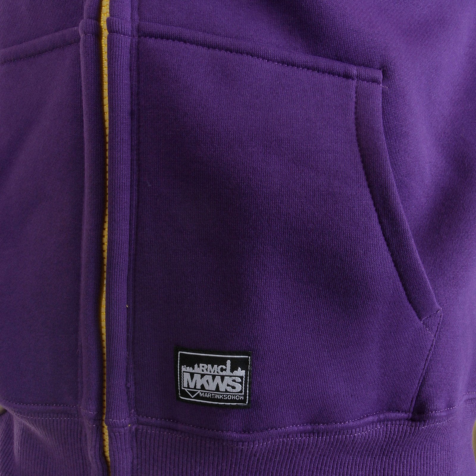 RMC MARTIN KSOHOH MKWS REGULAR FIT 100% COTTON ZIPPED HOODED SWEATSHIRT IN PURPLE REDM2319