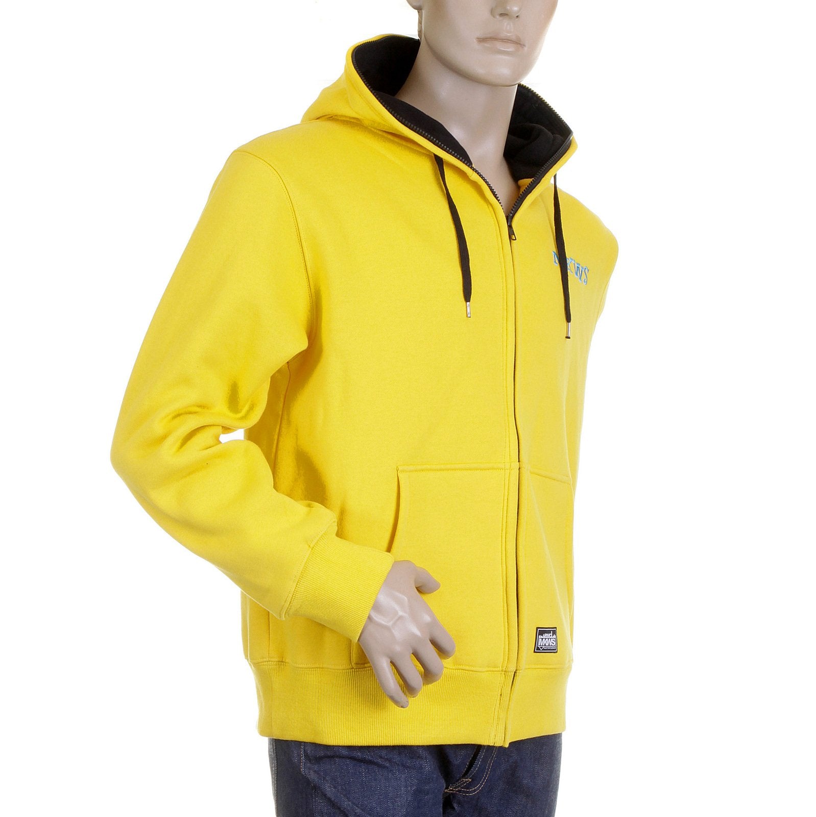 RMC MARTIN KSOHOH MKWS MENS REGULAR FIT HOODED YELLOW LAUREL LEAF PRINTED ZIP UP SWEATSHIRT REDM2321