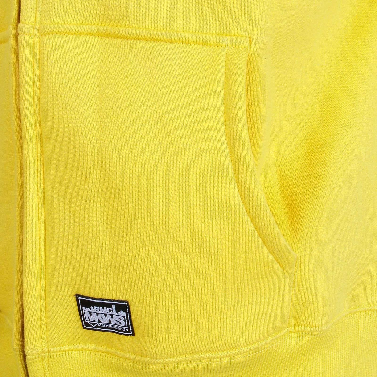 RMC MARTIN KSOHOH MKWS MENS REGULAR FIT HOODED YELLOW LAUREL LEAF PRINTED ZIP UP SWEATSHIRT REDM2321