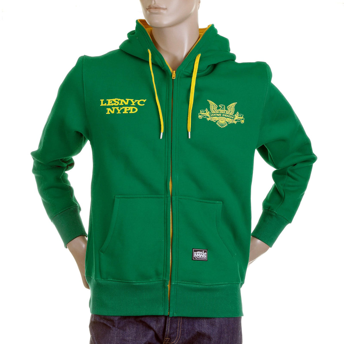 RMC MKWS KELLY GREEN NYPD ZIP UP HOODY REDM2334