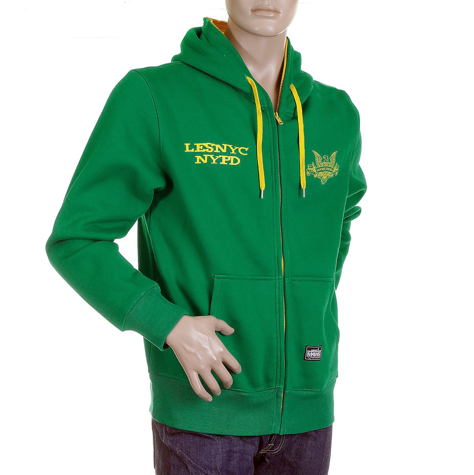 RMC MKWS KELLY GREEN NYPD ZIP UP HOODY REDM2334