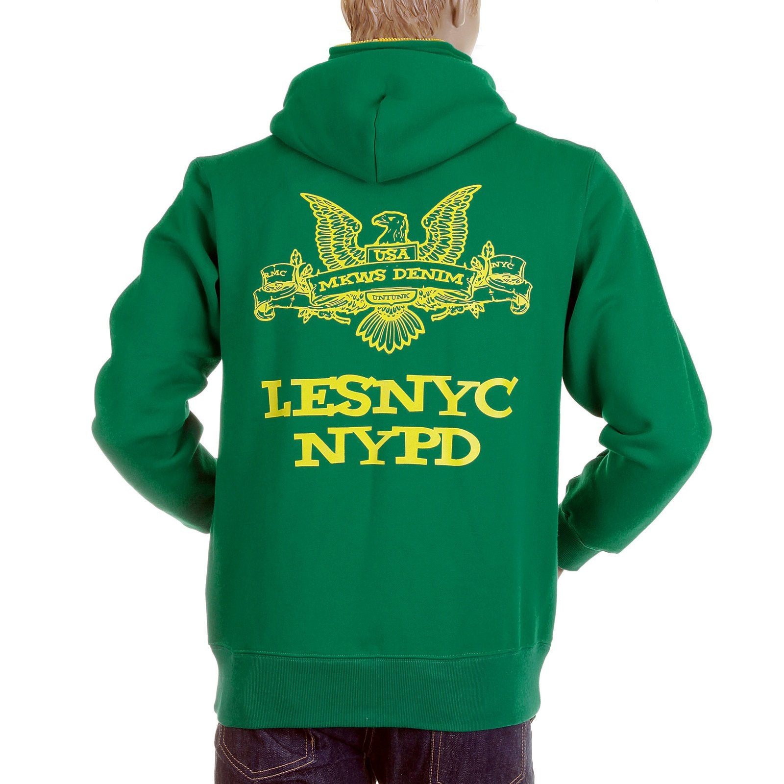 RMC MKWS KELLY GREEN NYPD ZIP UP HOODY REDM2334