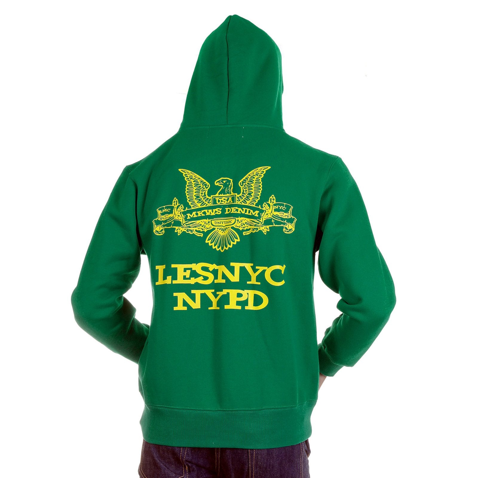 RMC MKWS KELLY GREEN NYPD ZIP UP HOODY REDM2334