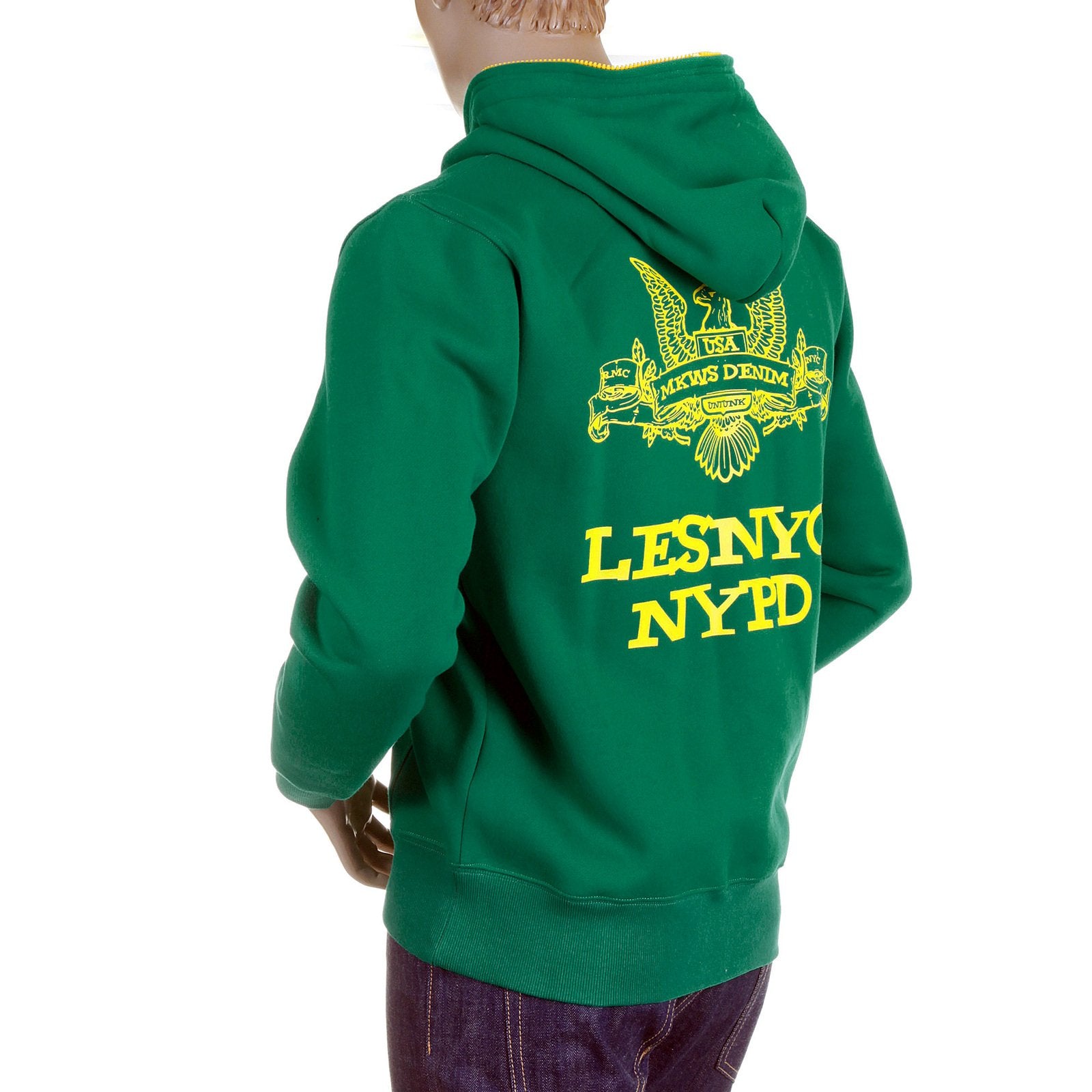 RMC MKWS KELLY GREEN NYPD ZIP UP HOODY REDM2334
